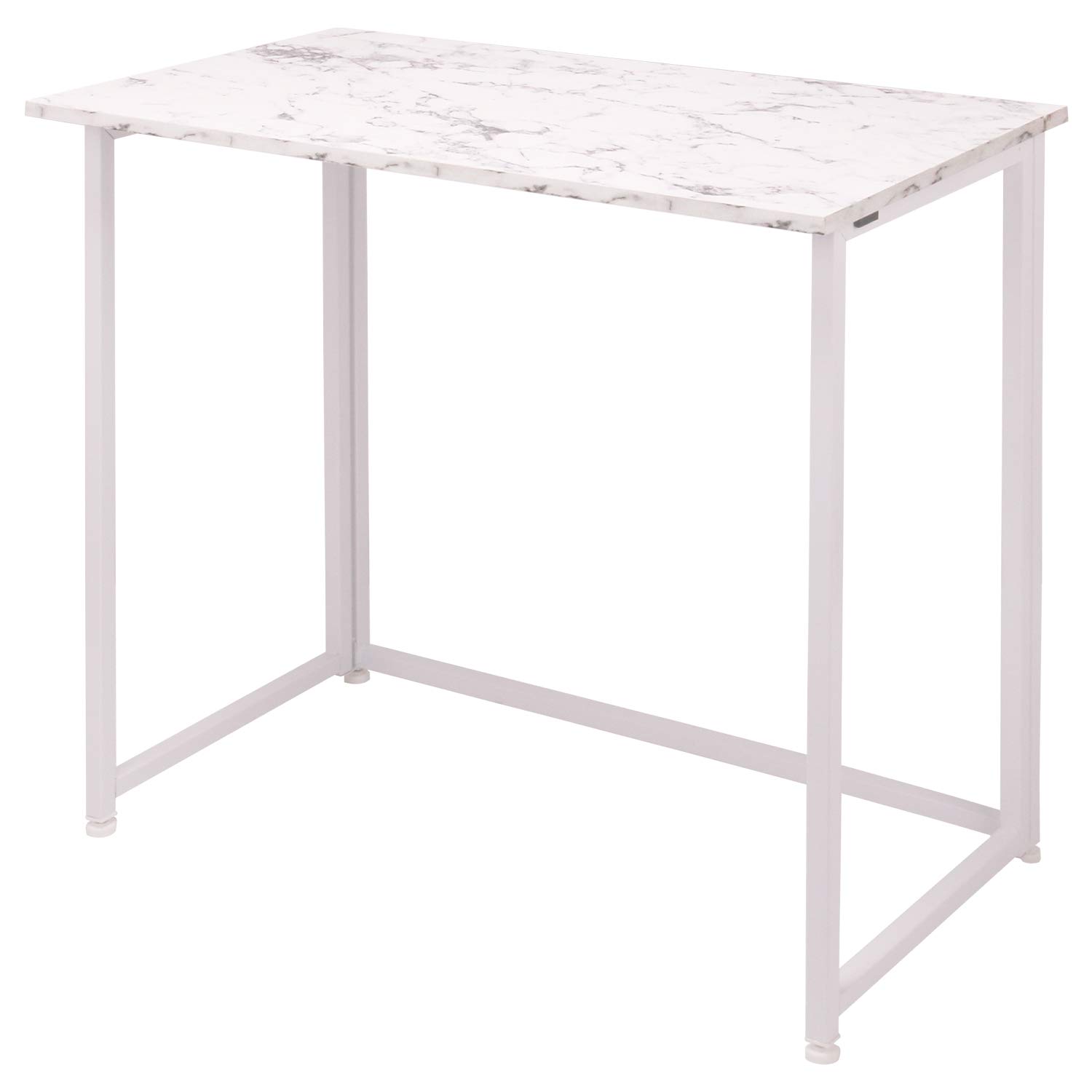 Leopard Outdoor Folding Computer Desk - Space-Saving Home Office Desk, Foldable Laptop Table, Compact Study & Reading Desk in Marble White - Ideal for Small Spaces, Dorm Rooms & Apartments