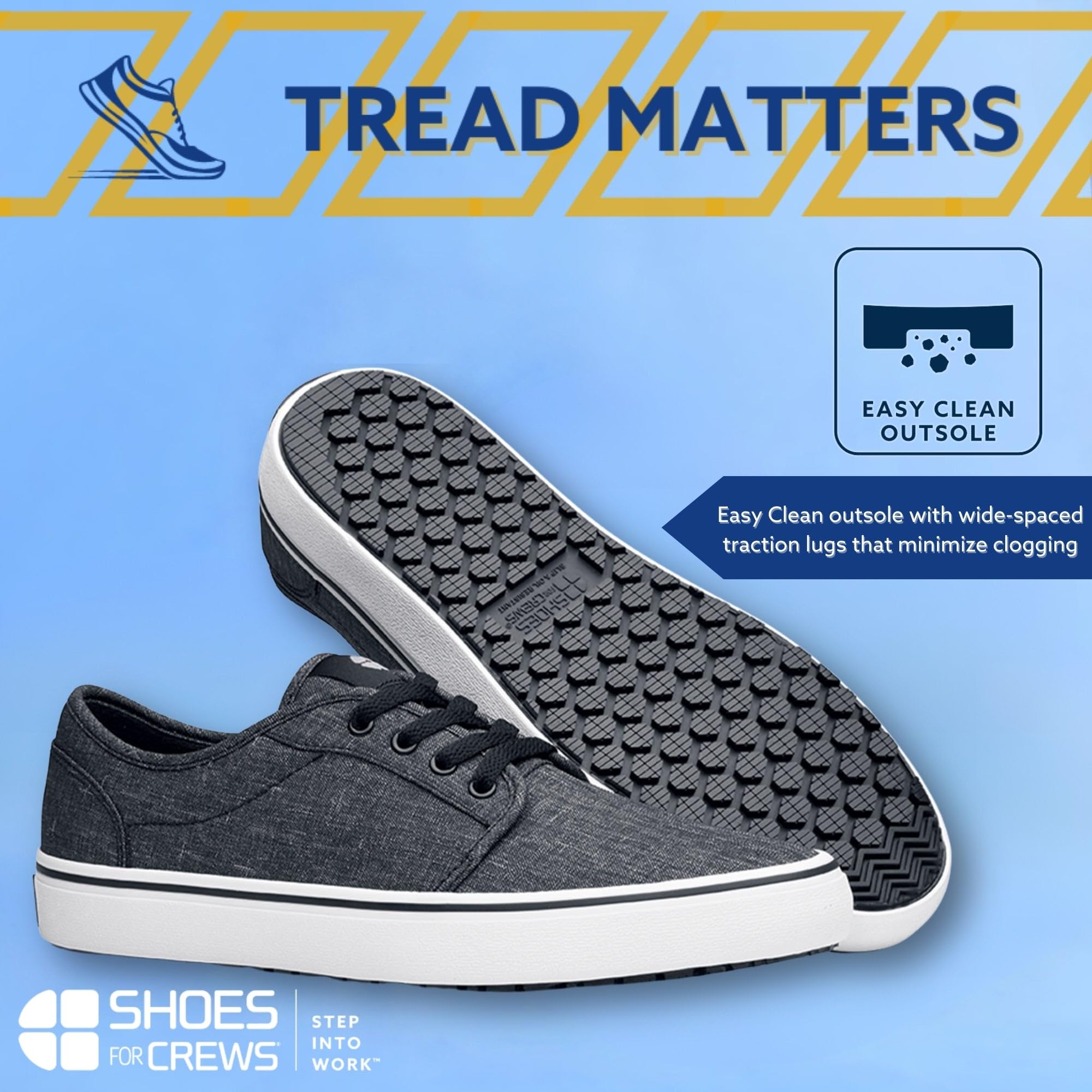 Slip Resistant Work Sneakers for Men & Women - Non-Slip Food Service Shoes, Water Resistant Canvas Safety Shoes in Black/Grey | Ideal for Restaurant, Kitchen & Hospitality Workers