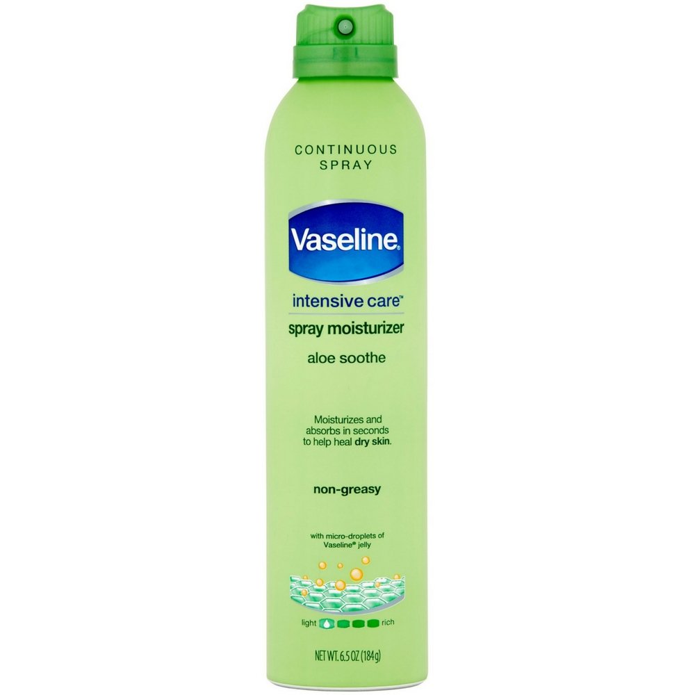 Vaseline Aloe Fresh Spray & Go Moisturizer - 6.5 oz Body Lotion for Dry Skin - Quick Absorbing Hydration for On-The-Go Use at Gym, Work or Travel