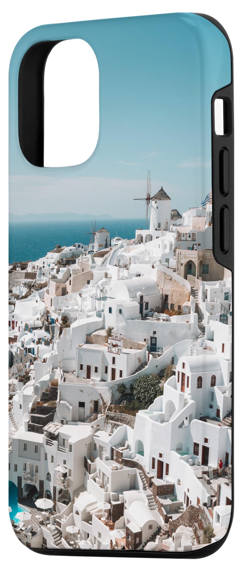 iPhone 12/12 Pro Case - Santorini Greek Island Vacation Design - Durable Protective Phone Cover for Travel, Beach & Summer Outings