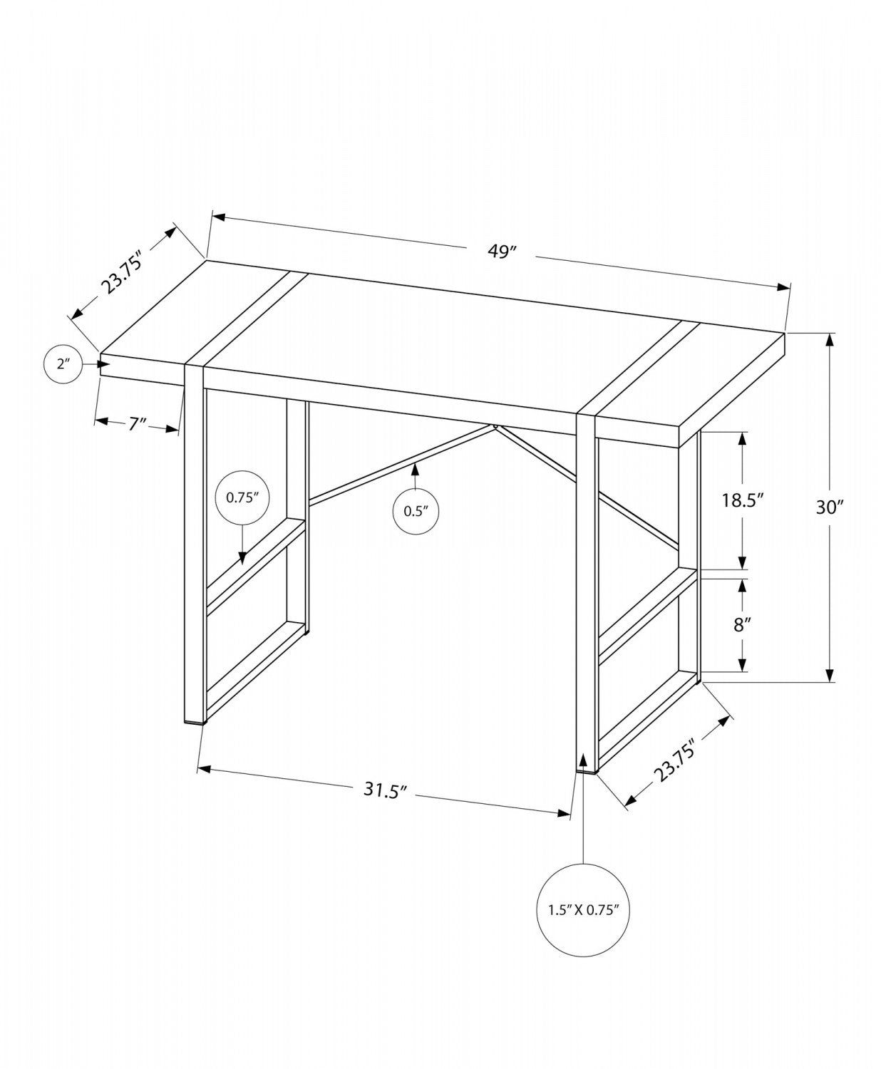 Modern Grey Dray Desk - Stylish & Functional Home Office Desk for Remote Work & Study | Perfect for Small Spaces & Minimalist Decor