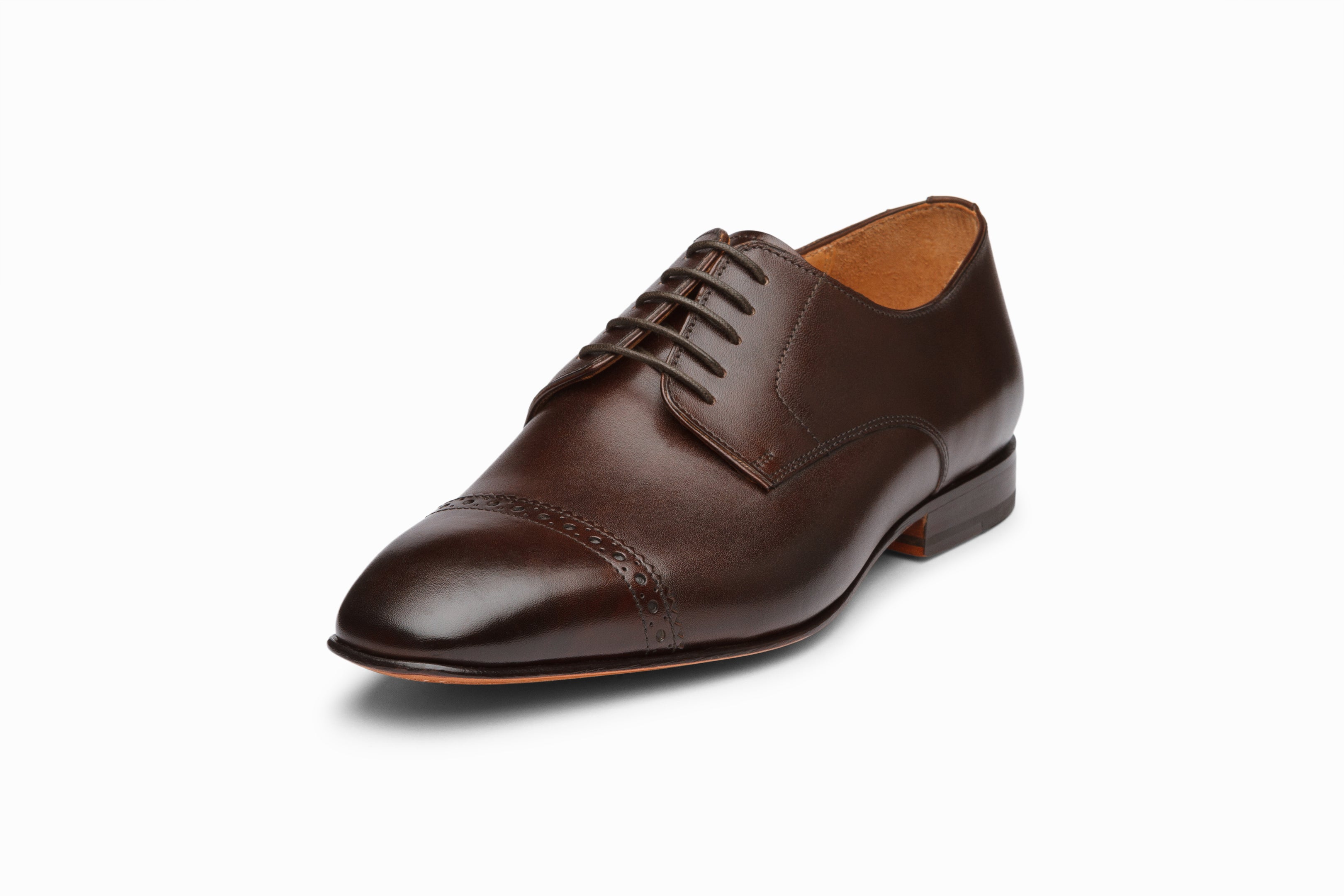 Premium Dark Brown Captoe Derby Shoes for Men - Classic Formal & Business Dress Shoes for Office, Wedding & Special Occasions