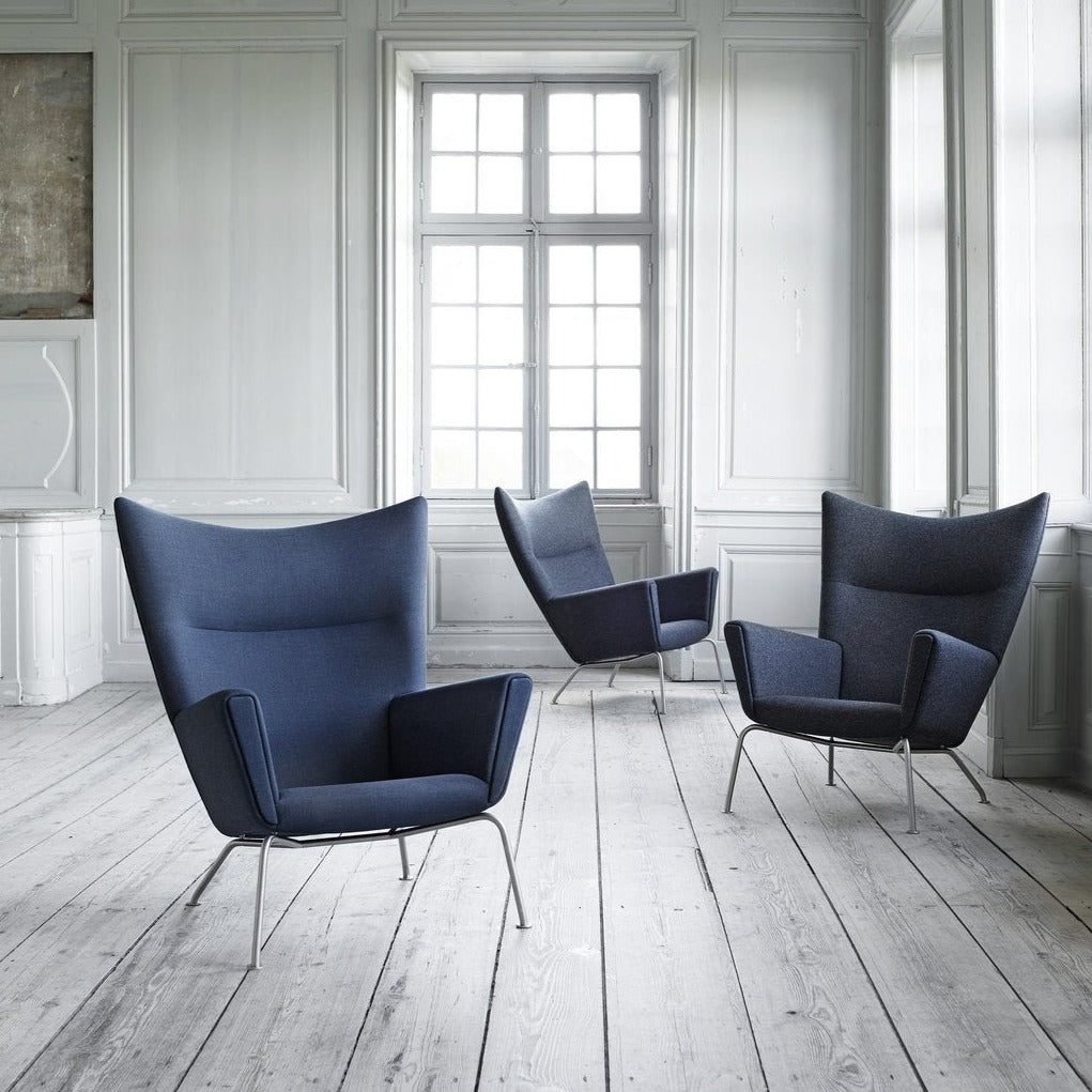 CH445 Wing Chair - Classic Comfortable Upholstered Accent Chair for Living Room, Bedroom & Office - Perfect for Reading, Relaxing & Home Decor