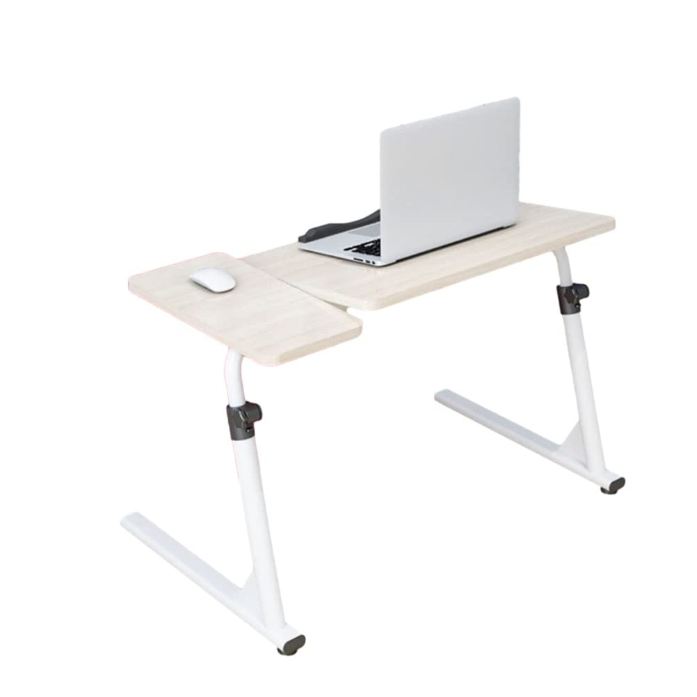 Adjustable Height Rolling Laptop Desk with Wheels - Portable Standing Desk for Office, Home, Couch & Floor Use - Multi-Angle Notebook Stand for Work, Study & Reading - White Ergonomic Mobile Workstation (Perfect for Remote Work, Gaming & Kids' Activities)