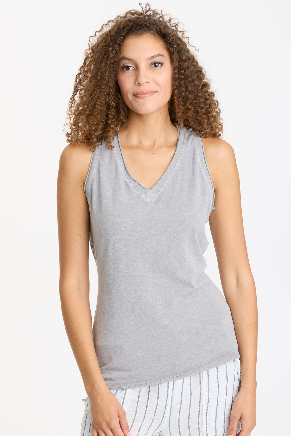 Premium Cotton Grey Pigment Dye Bash Tank Top for Men - Soft Vintage Style Tee for Casual Wear, Street Fashion & Summer Outfits