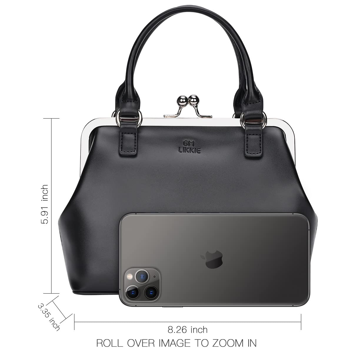 Vintage PU Leather Kiss Lock Clutch Purse for Women - Elegant Top Handle Evening Handbag | Perfect for Parties, Weddings & Special Occasions