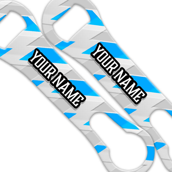 Personalized V ROD® Bottle Opener in Tech Blue - Custom Name Engraved for Gifts, Parties, and Outdoor Adventures