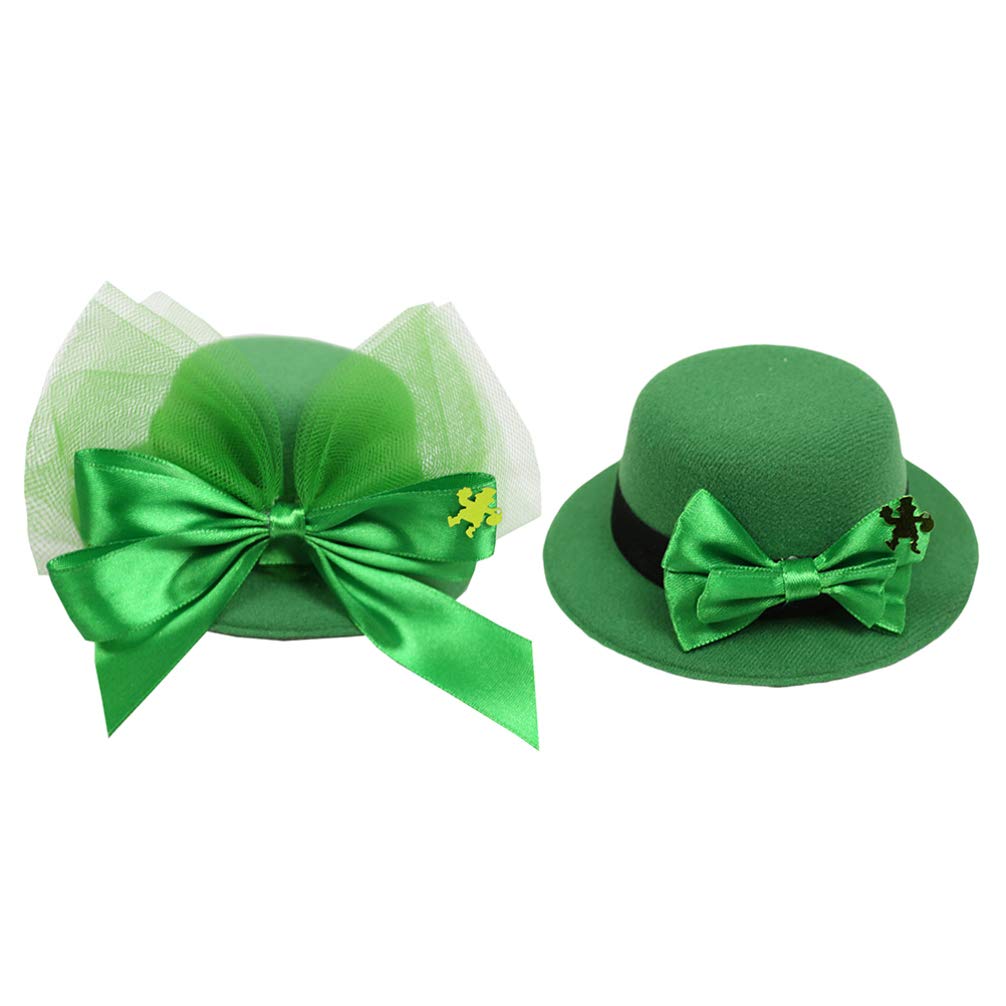 **ABOOFAN 2-Pack St. Patrick's Day Hat Hair Clips - Green Mini Hat Hairpins, Festive Hair Accessories for Women & Girls - Perfect for Parties, Parades & Themed Events**