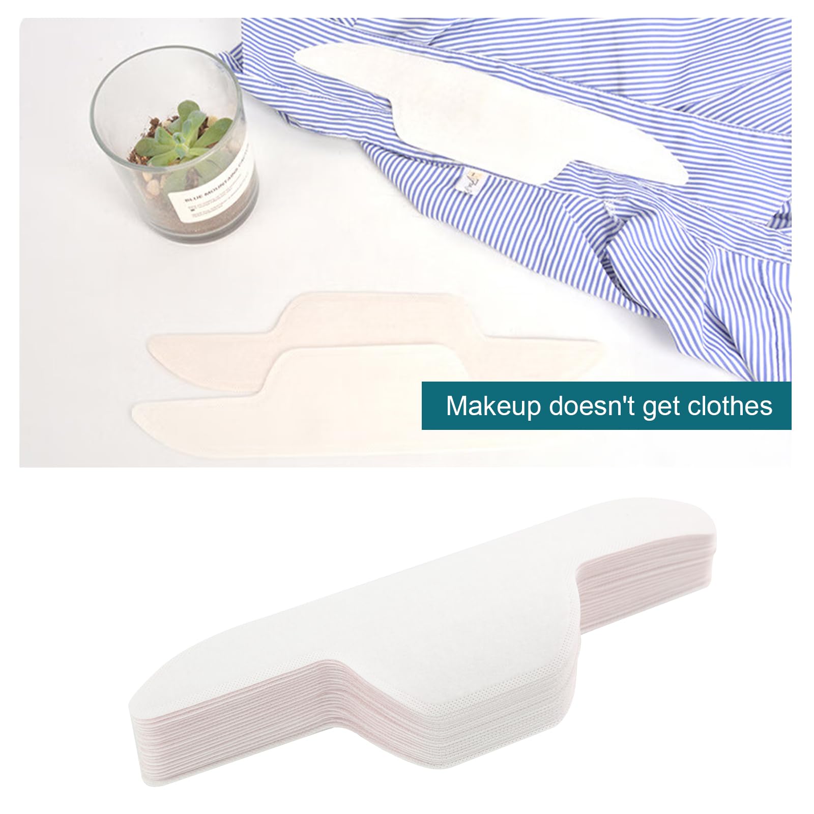 CANAGROW 80PCS Disposable Self-Adhesive Collar Protectors - Absorbent Sweat Pads for Shirts, Anti-Stain Neck Liners for Men & Women - Perfect for Work, Gym & Daily Wear