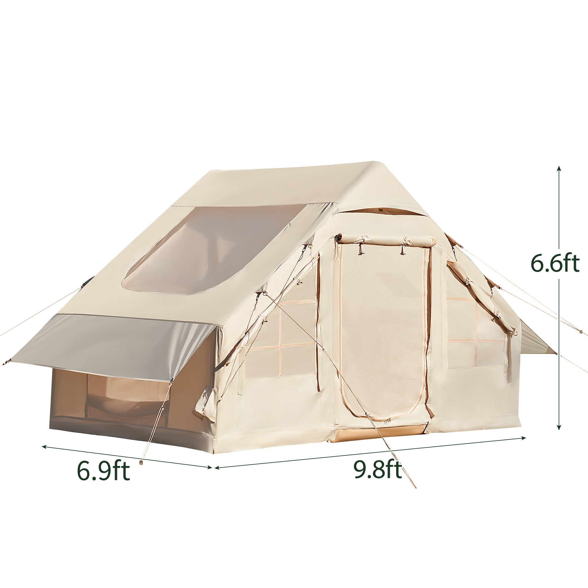 EROMMY 13FT Inflatable Camping Tent with Stove Jack - Waterproof Family Air Tent for 8-12 People, Easy Setup with Extended Canopy & Ventilation - Perfect for Family Camping, Outdoor Adventures & Backyard Gatherings