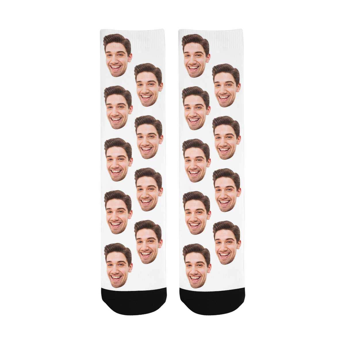 Custom Photo Pet Face Socks - Personalized Crew Socks for Men & Women with 9 Children Faces - Navy Blue - Perfect Gift for Pet Lovers, Family & Friends