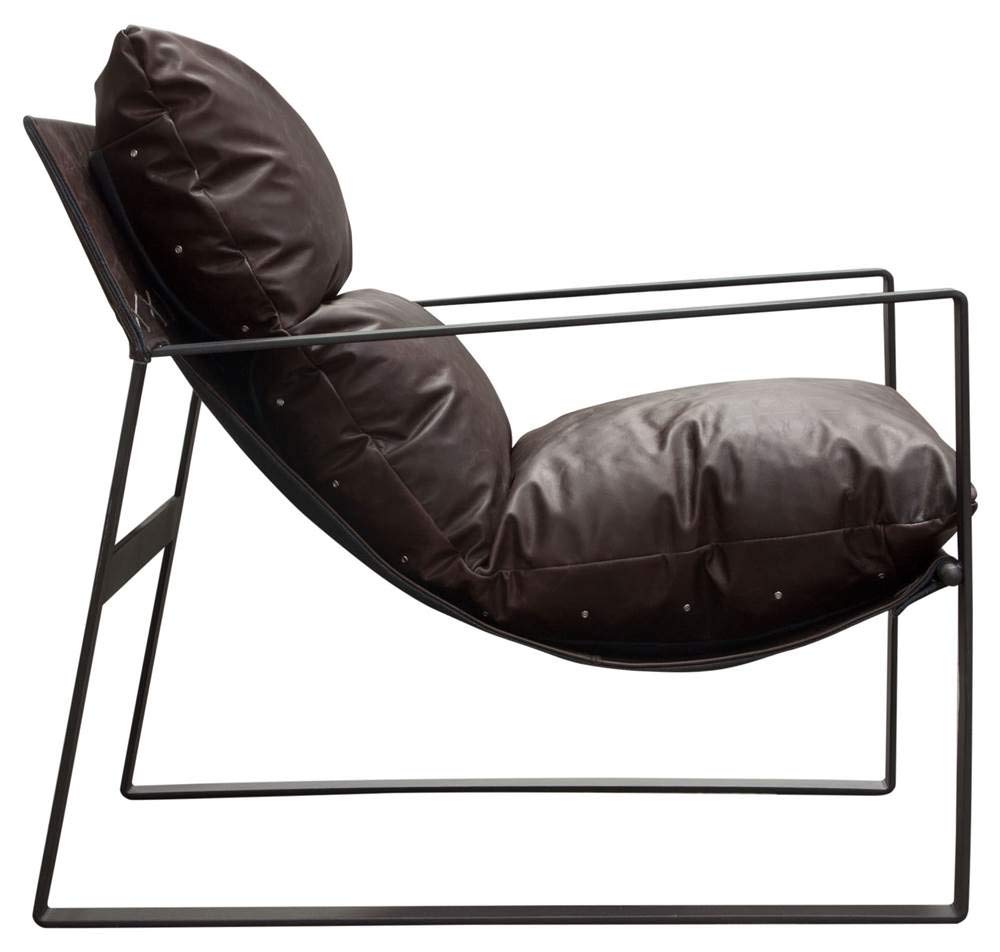 Diamond Sofa Miller Sling Accent Chair in Chocolate Brown - Modern Lounge Chair for Living Room, Bedroom & Office