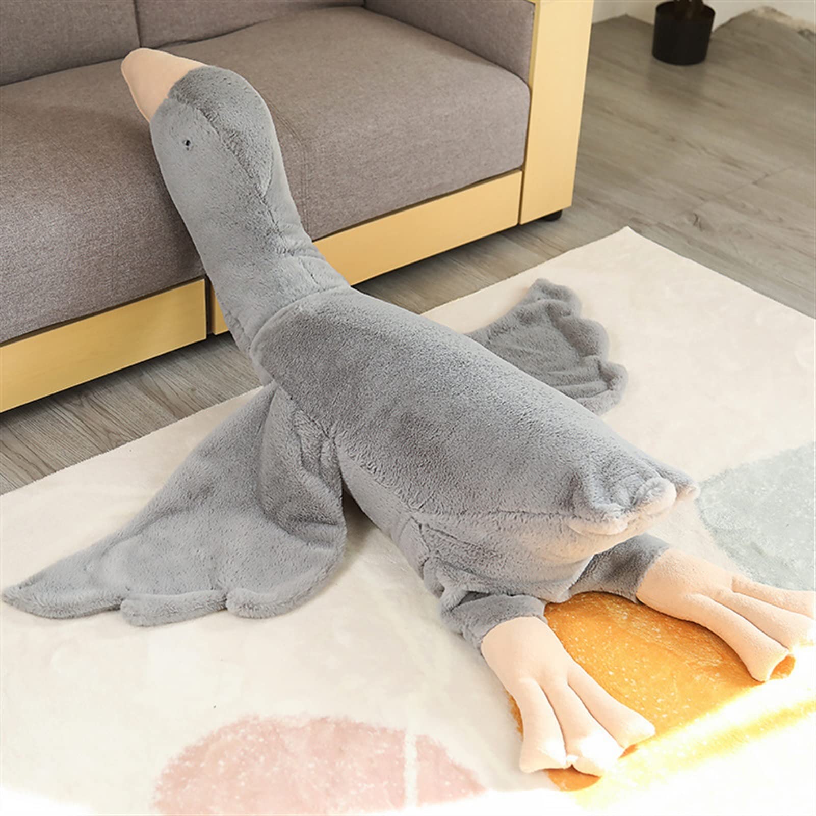 Cute White Goose Plush Pillow - 150cm Hugging Toy for Bed & Studio Decor