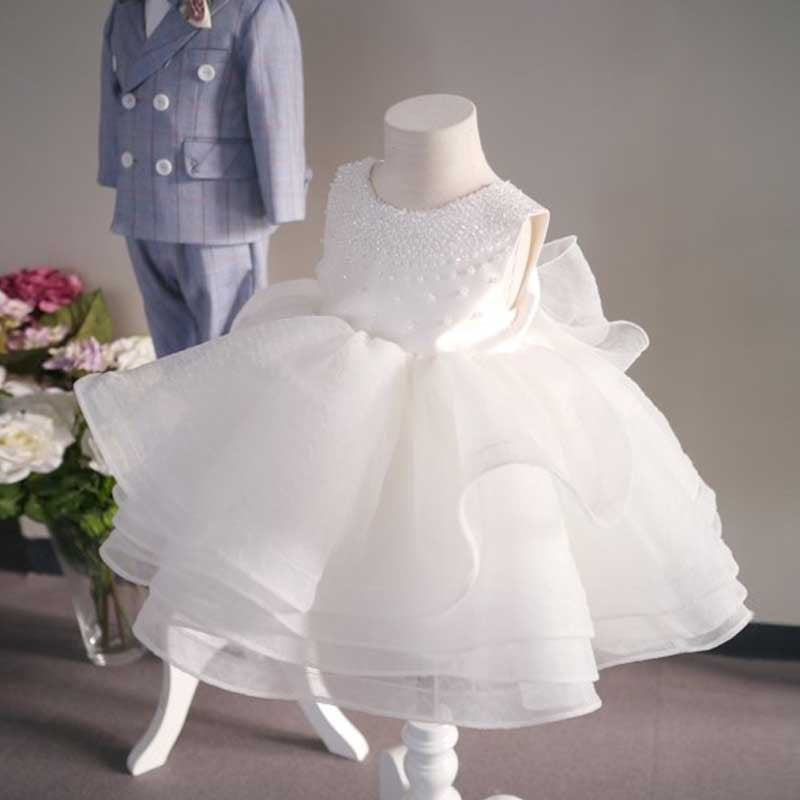 Adorable Puffy Sleeve Baby Girl Dress for Performance & Birthday Party - Toddler Princess Gown for Special Occasions, Photo Shoots & Playtime