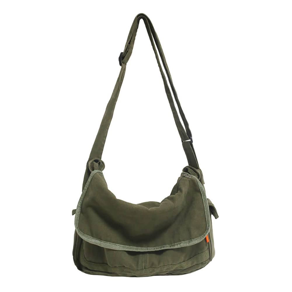 Vintage Canvas Messenger Bag for Men & Women - Crossbody Satchel Shoulder Bag - Harajuku Streetwear Style - Perfect for Travel, Work & Daily Use
