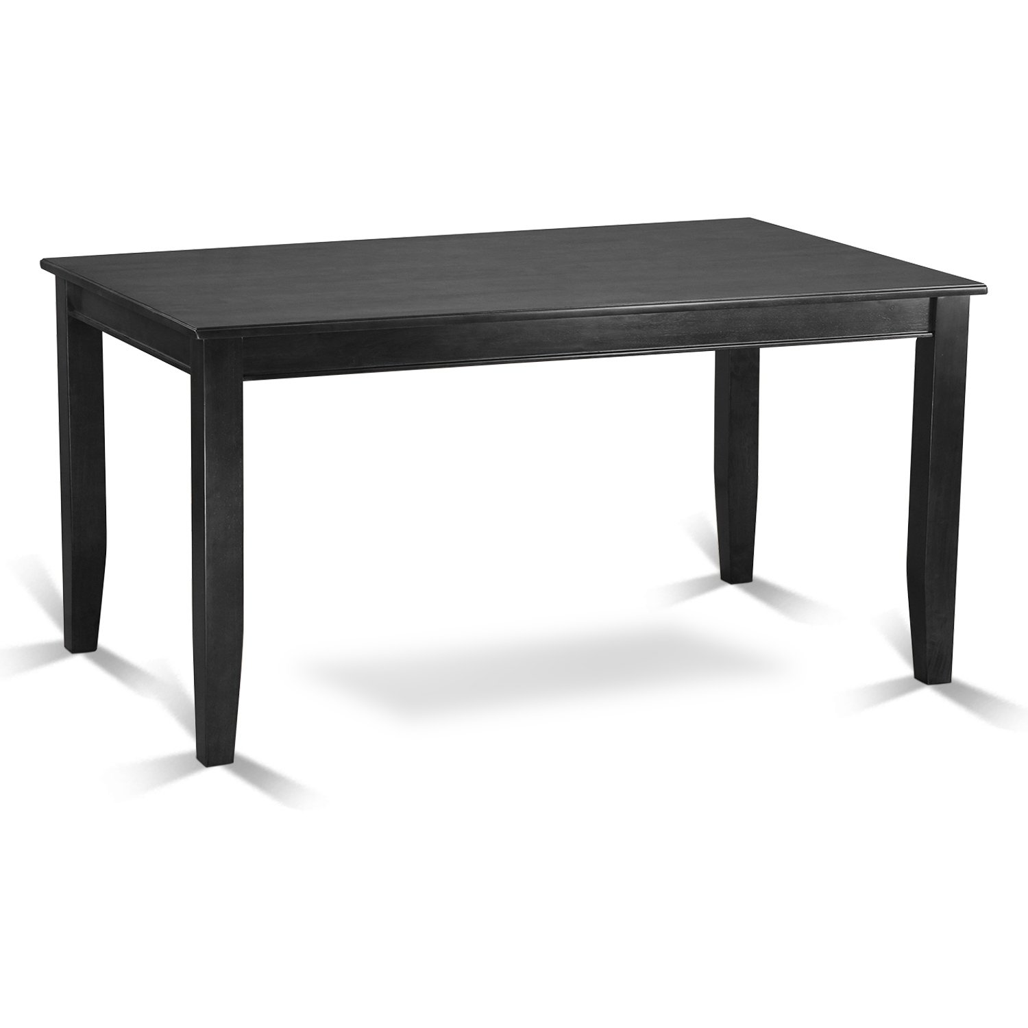 East West Furniture DUVA5-BLK-W 5-Piece Black Dining Room Set with 36x60 Inch Rectangle Table & 4 Chairs - Perfect for Small Kitchens & Compact Dining Spaces