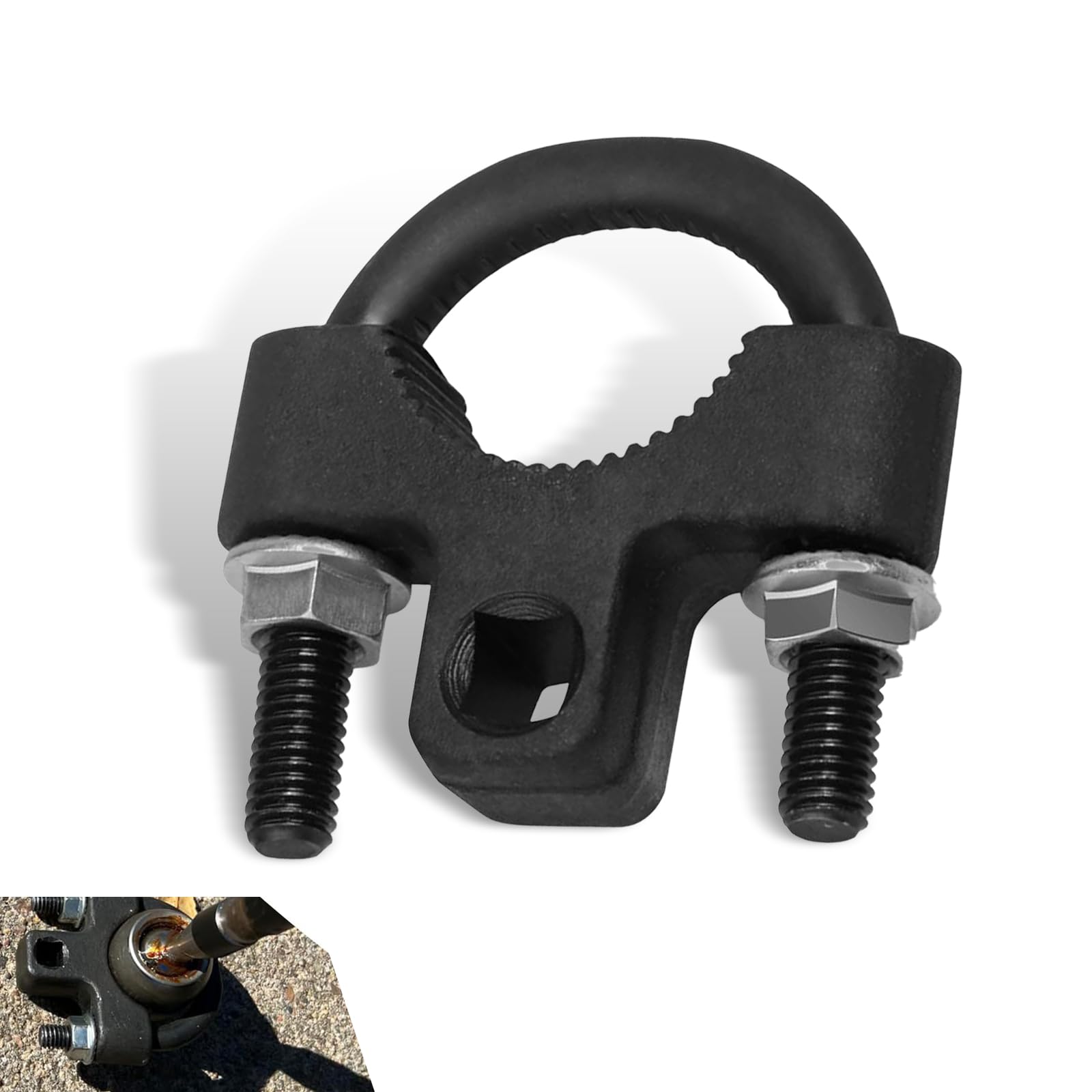 1 PC Heavy Duty Inner Tie Rod Tool - Hard Metal Inner Tie Rod Removal & Installation Wrench with Non-Slip Teeth - Universal Fit for Most Cars & Trucks (Black) - Perfect for DIY Auto Repairs & Professional Mechanics