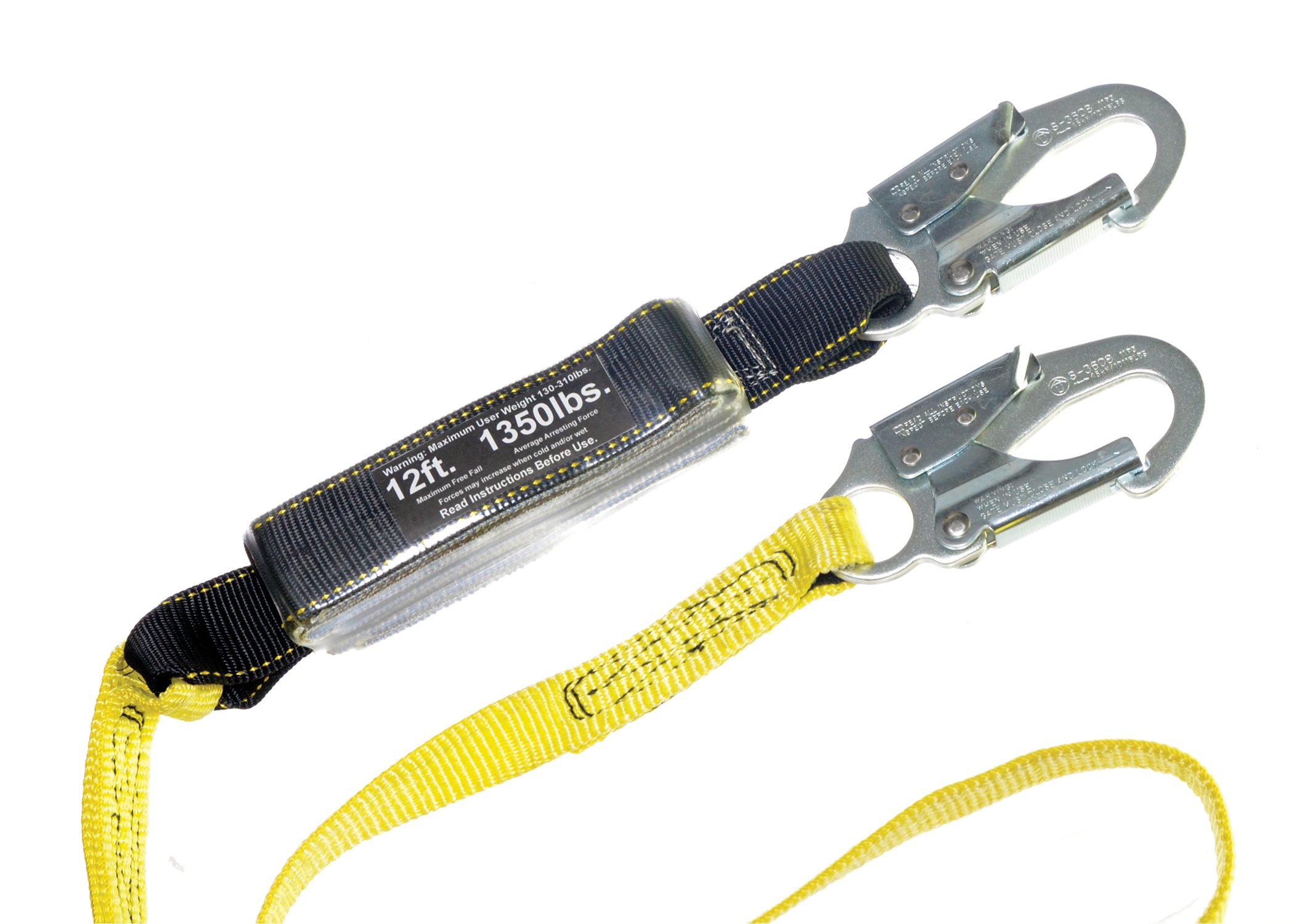 Guardian Fall Protection 21300 6-Ft Single Leg Big Boss Safety Lanyard with Heavy-Duty Snap Hooks - OSHA Compliant for Construction, Roofing & Industrial Work Safety