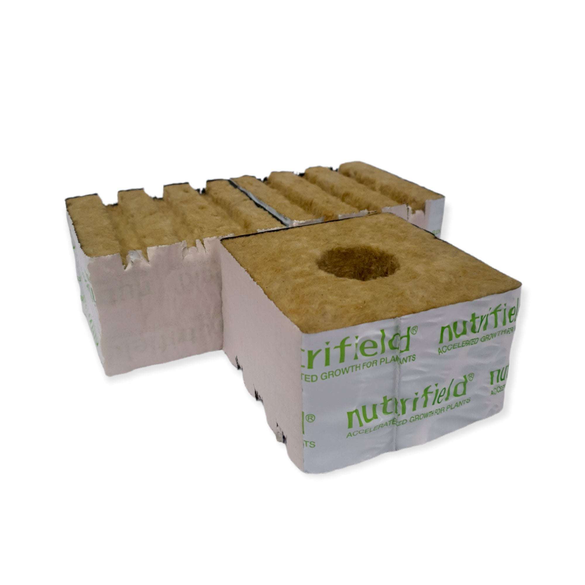 Nutrifield 6-Pack Stonewool Growing Blocks (100x100x65mm) - Hydroponic Seed Starter Cubes for Plant Propagation, Indoor Gardening & Vertical Farming