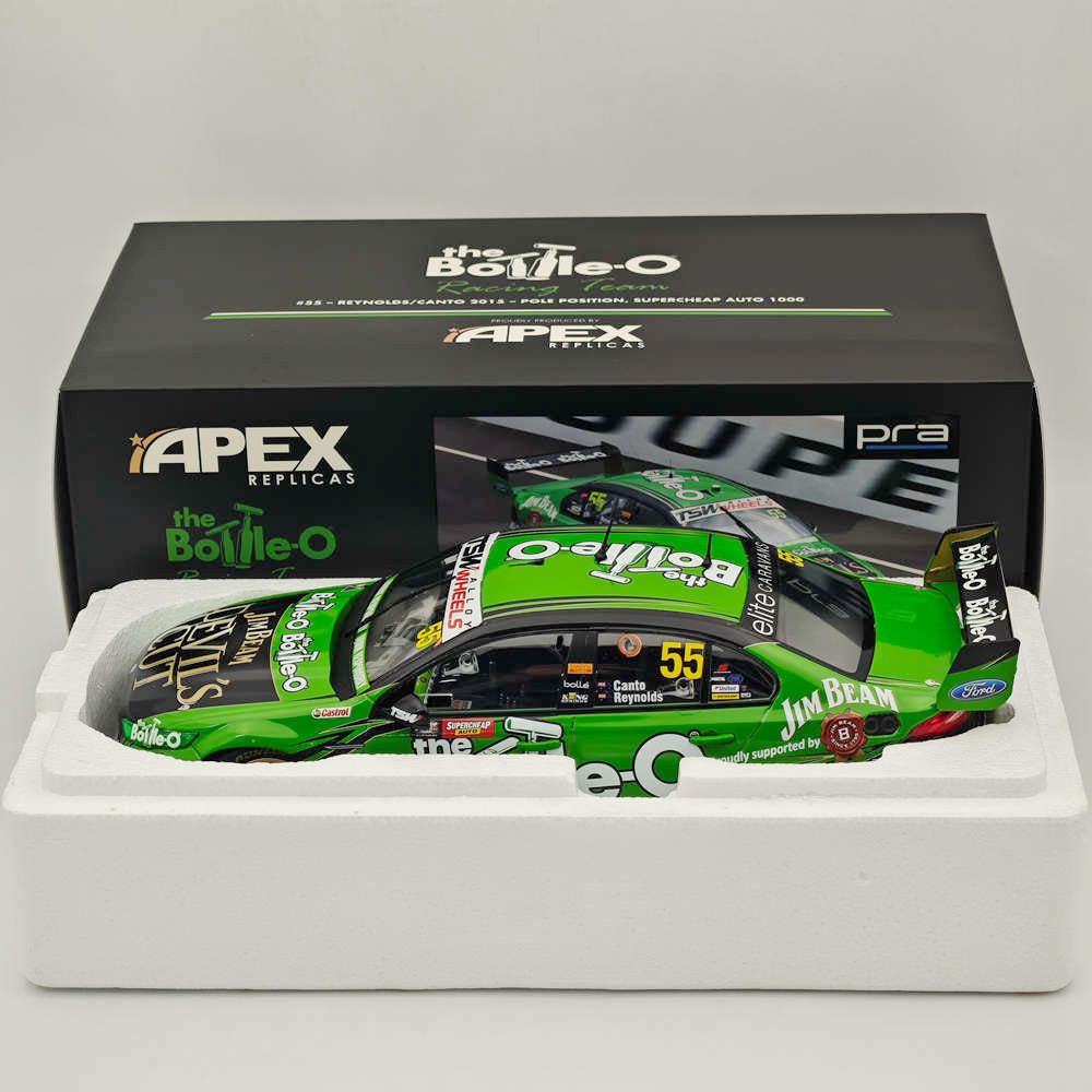 1/18 Apex FORD FG X FALCON #55 REYNOLDS/CANTO POLE POSITION 2015 AD81415 Diecast Model Car - Collectible Racing Vehicle Toy for Adults & Kids - Perfect for Display, Gifts, and Racing Enthusiasts