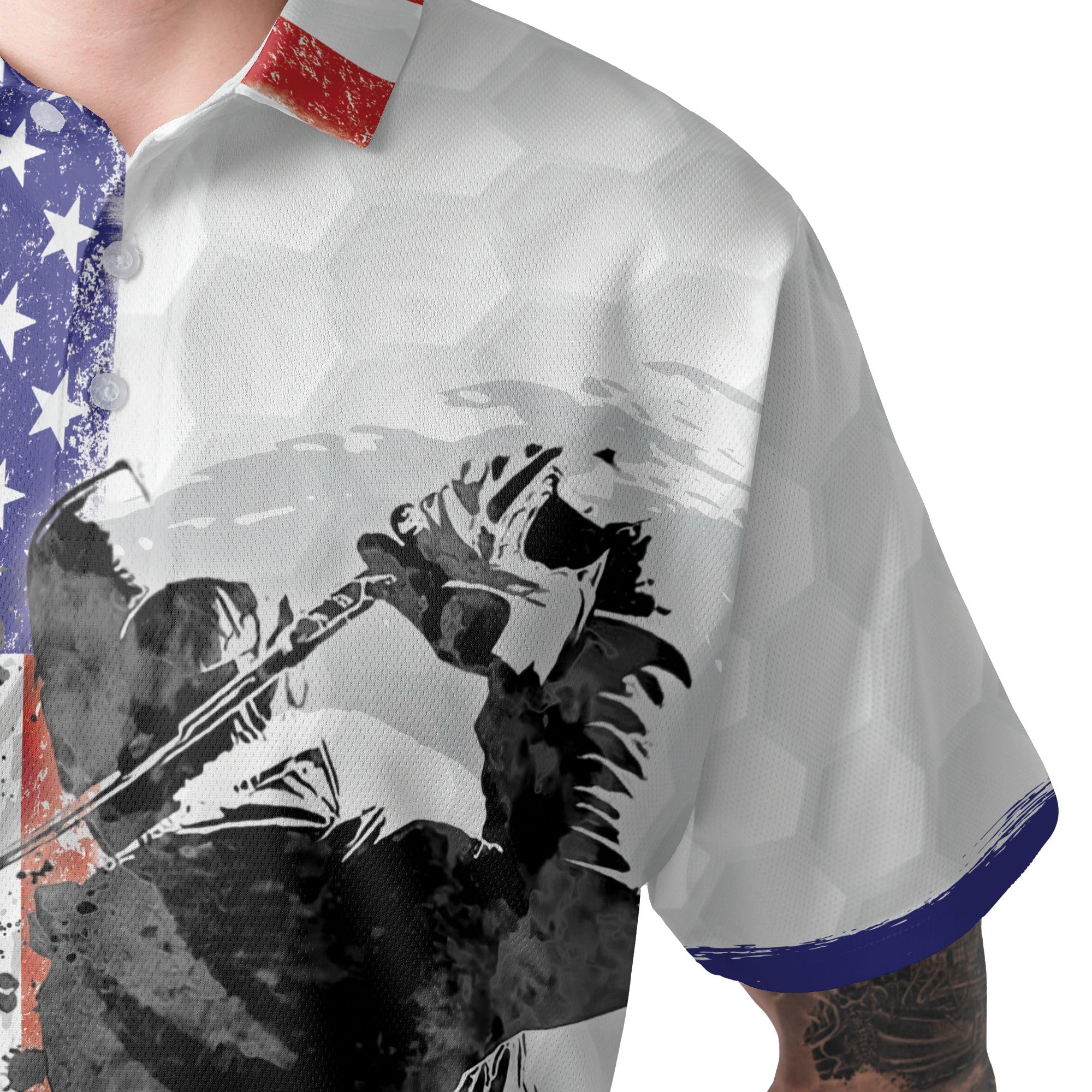 HYPERFAVOR Patriotic Golf Shirts for Men - American Flag Polo Shirts, Short Sleeve Moisture-Wicking Performance Shirt for Golf & Casual Wear - Perfect for Golf Tournaments, 4th of July & Patriotic Events