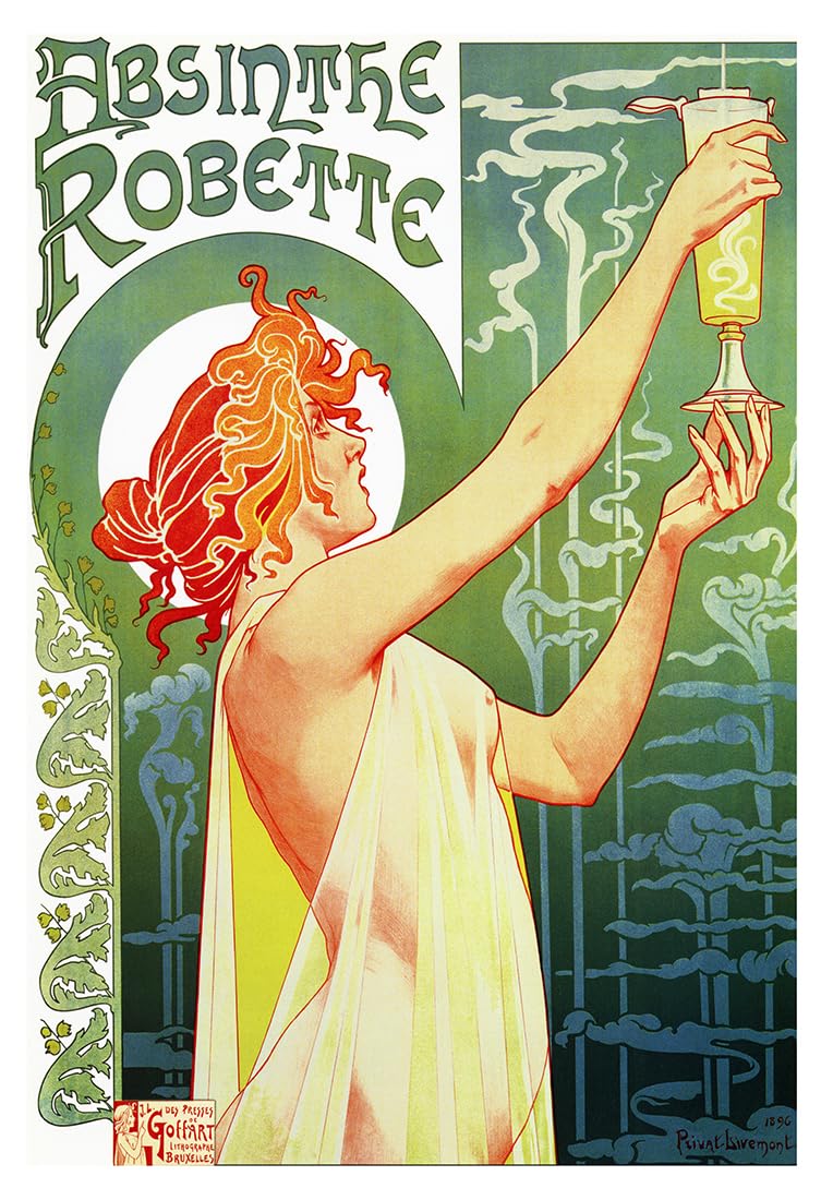 Absinthe Robette Art Nouveau Vintage Poster - Retro Advertising Wall Art Decor for Home, Bar & Cafe