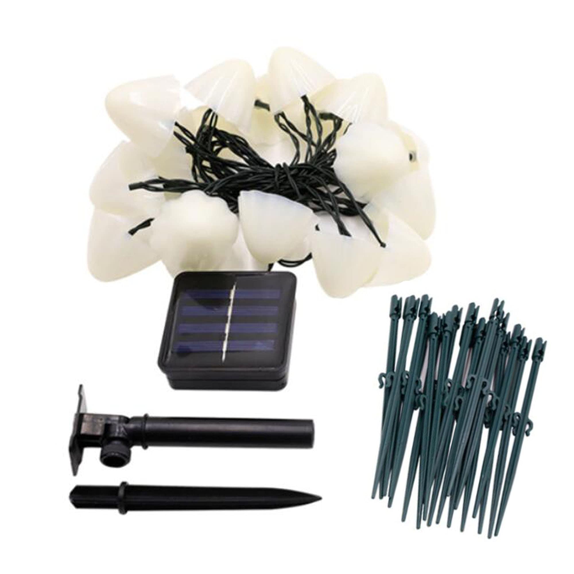 20 LED Solar Mushroom String Lights - 16.4ft Outdoor Waterproof Fairy Lights with 8 Lighting Modes for Garden, Patio, Yard, Pathway, Wedding, Christmas Decorations (Warm White) | Perfect for Landscape Lighting, Party Decor & Holiday Atmosphere