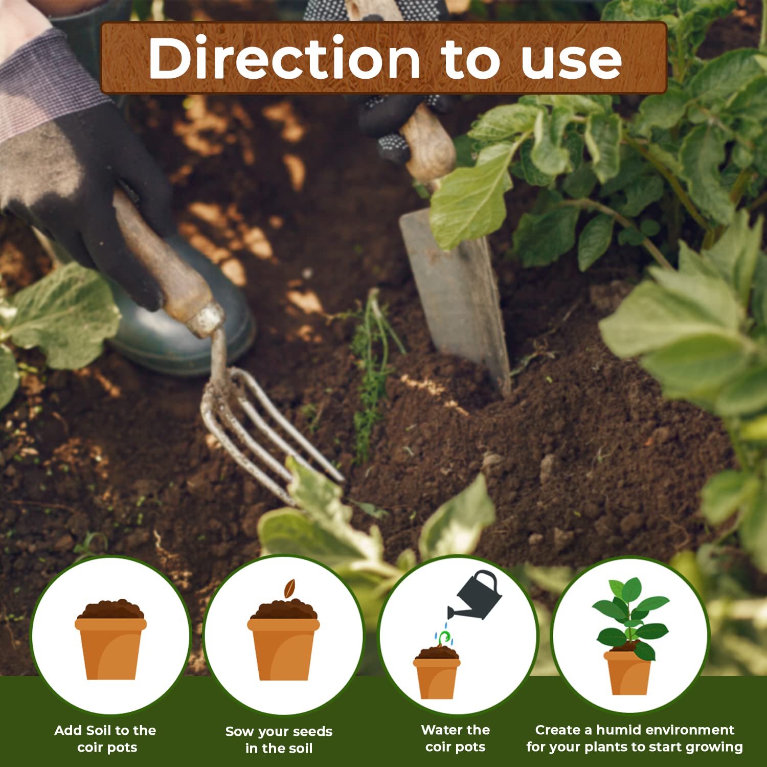 Premium Eco-Friendly Coconut Fiber Seed Starter Pots - Biodegradable Coco Coir Planters for Seedlings, Germination, Herbs, Flowers & Strawberries (24 Pack) - Ideal for Indoor Gardening, Greenhouses & Organic Farming