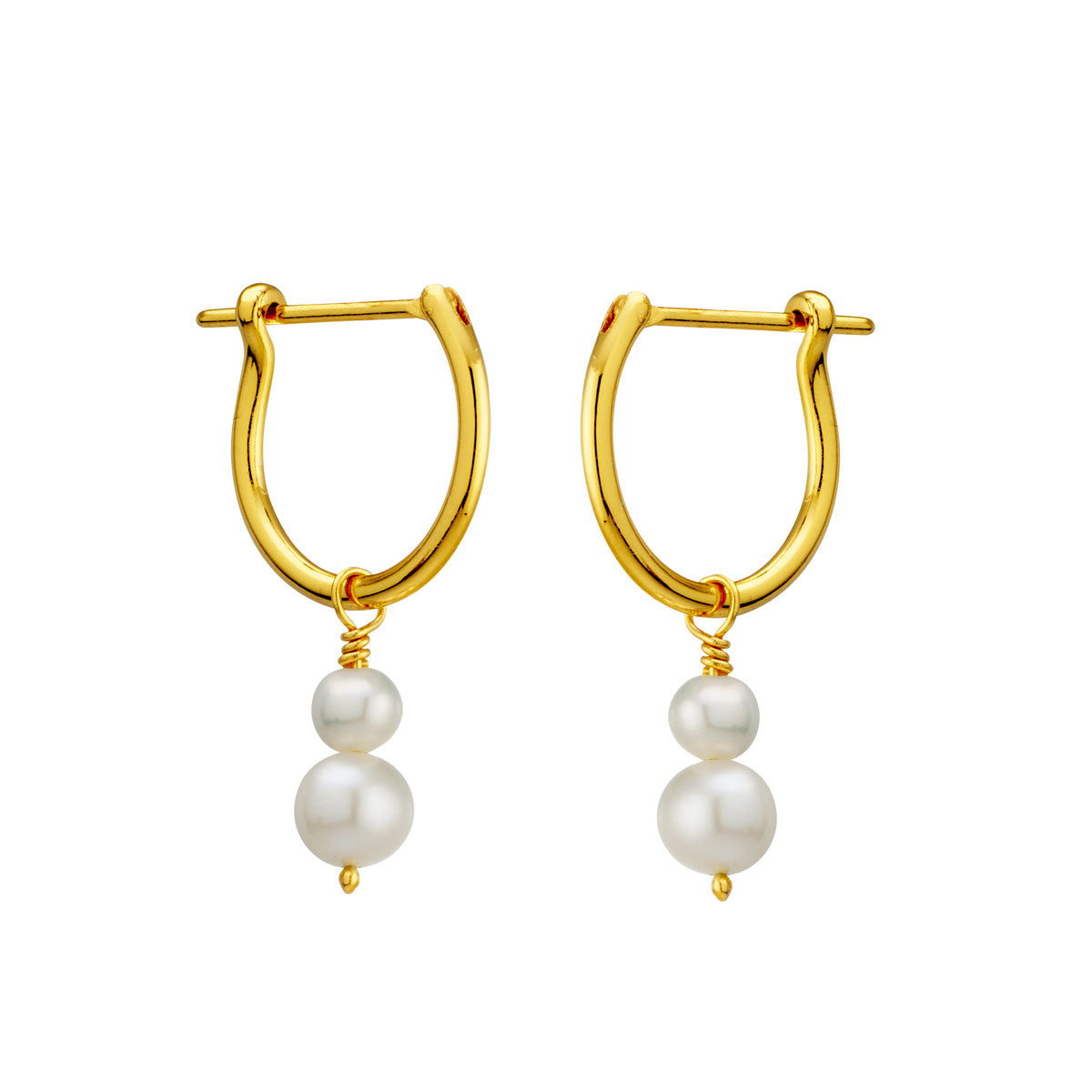 Unity Pearl Hoops Gold Earrings - Elegant 14K Gold Plated Pearl Stud Earrings for Women | Perfect for Weddings, Parties & Everyday Wear