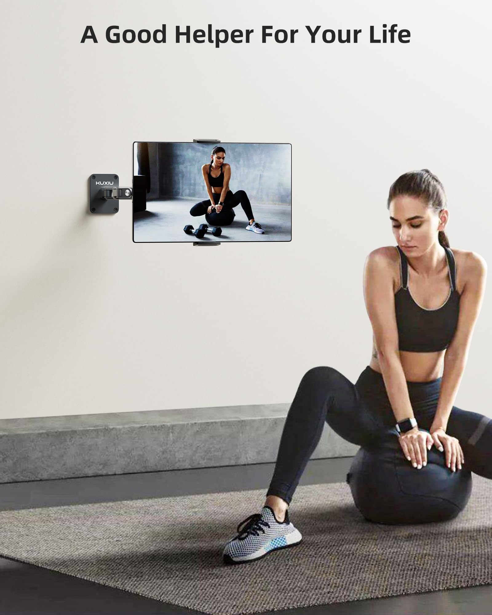 Premium Aluminum Alloy Wall Mount Tablet Holder - 360° Adjustable Foldable Stand for iPad Pro/Air 13/11
