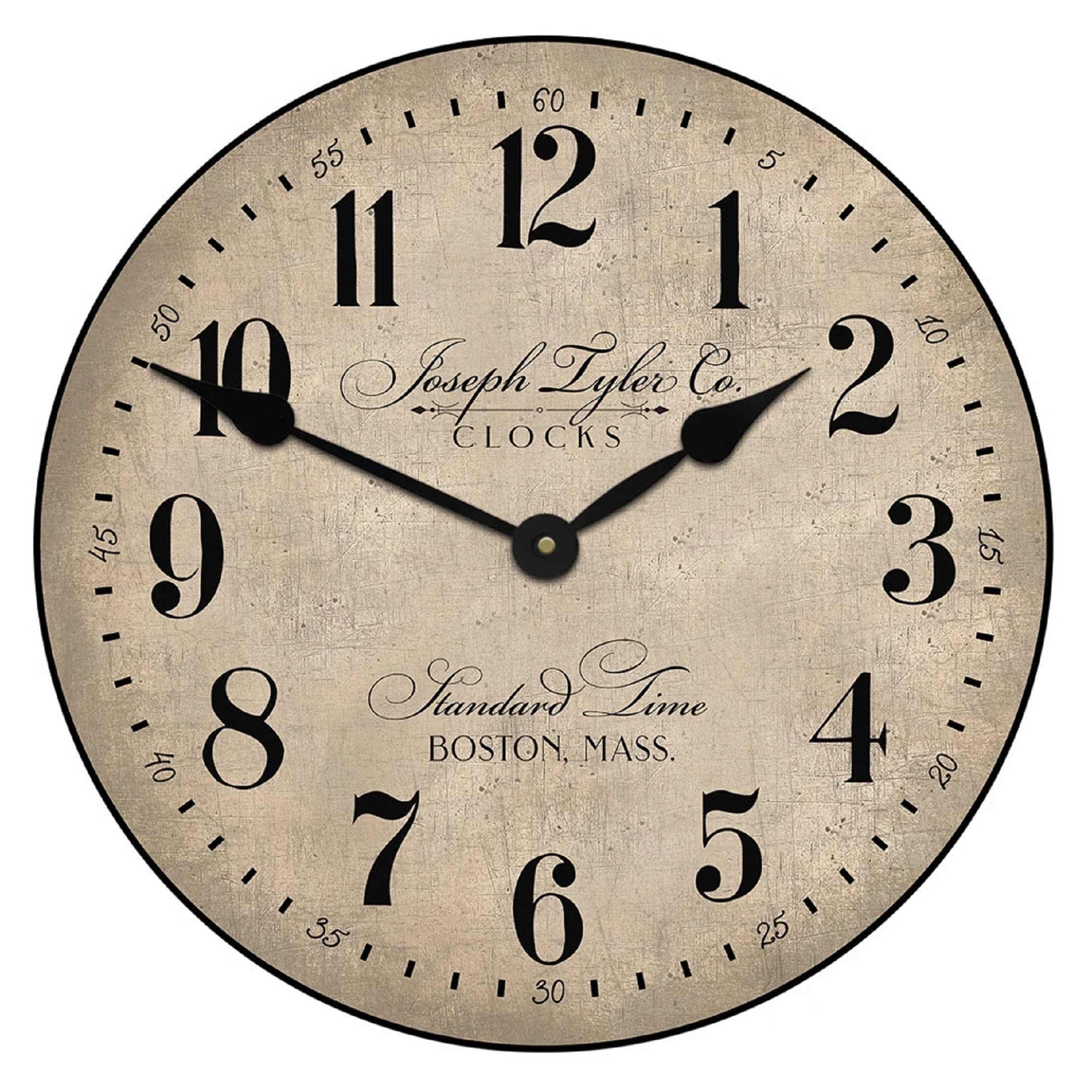 Prescott Parchment Wall Clock - 30 Inch Rustic Decor Handcrafted in USA | Silent Non-Ticking Battery Operated Clock | Perfect for Living Room, Bedroom & Office Decor | Vintage Home Wall Art