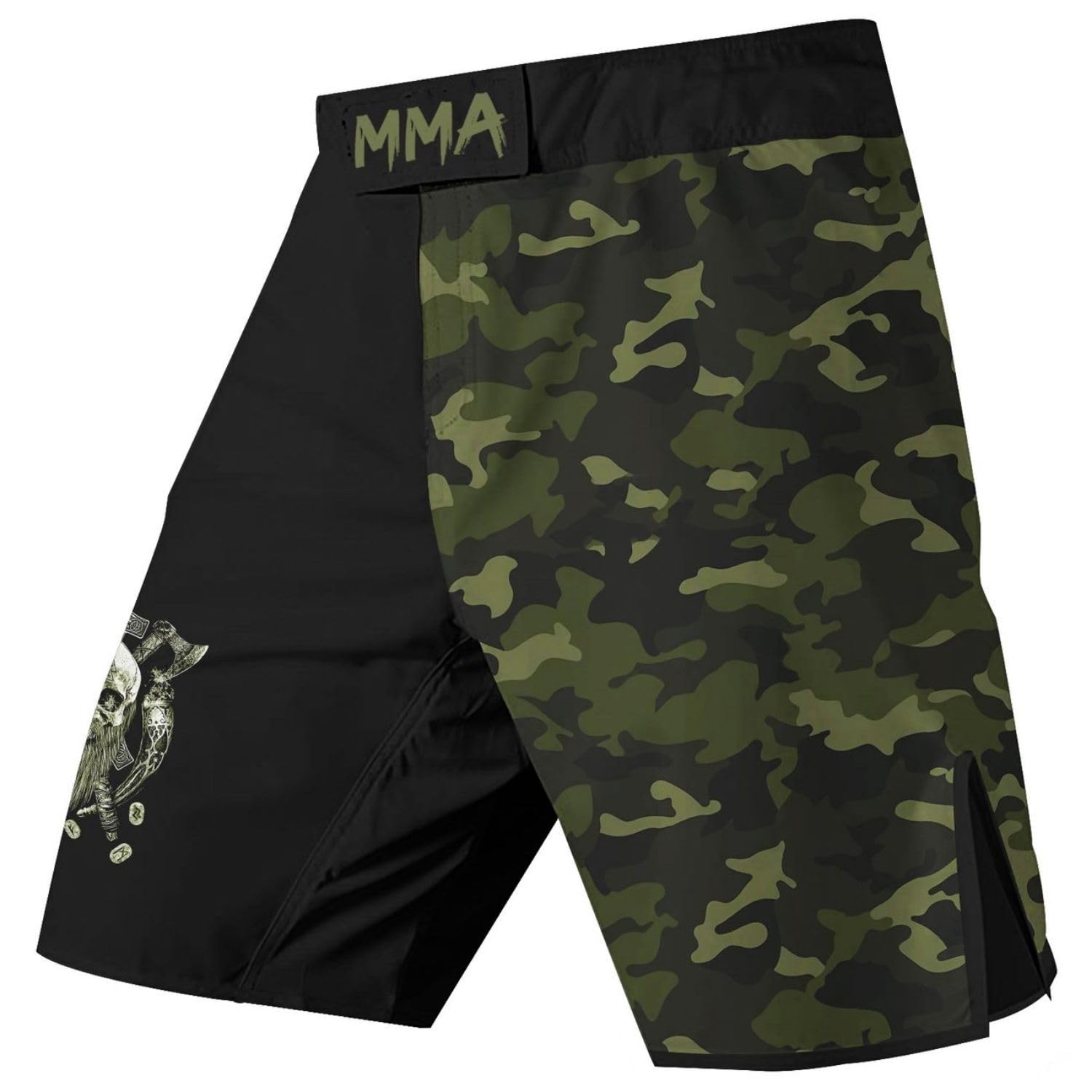 3D Viking Tattoo MMA Shorts for Men - Soft Compression Workout & Fight Shorts - Breathable & Stretchable - Perfect for Training, MMA, Gym & Birthday Gifts