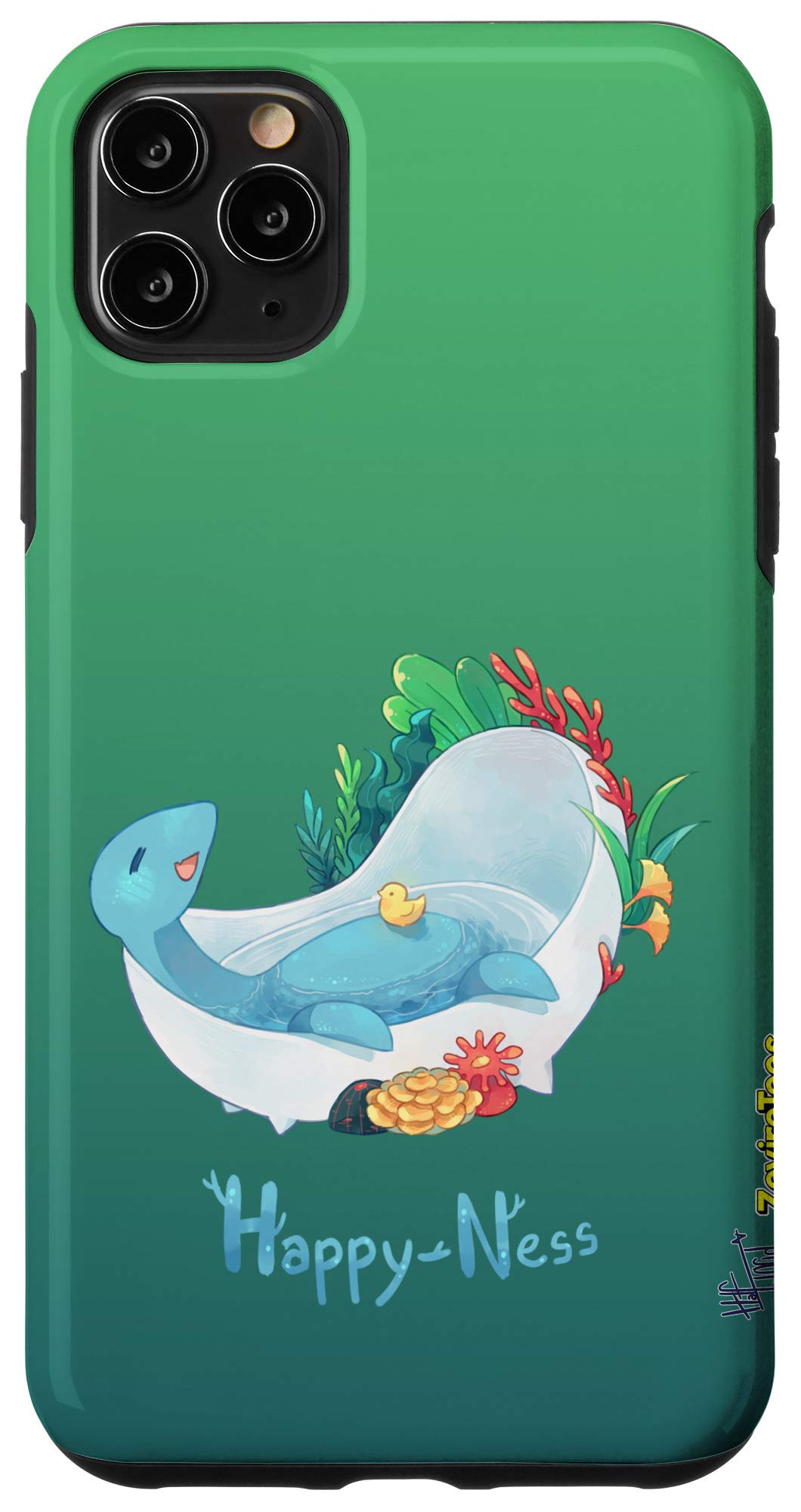 iPhone 11 Pro Max Case - Cute Relaxed Loch Ness Monster Design, Shockproof Protective Cover for Daily Use, Work & Travel