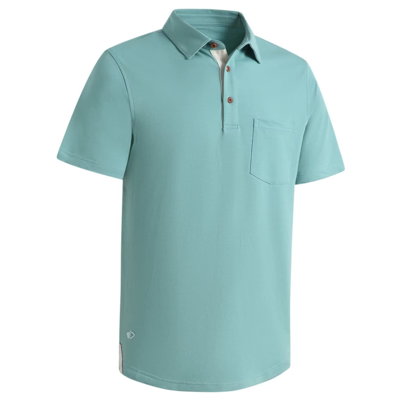 **Men's Long & Short Sleeve Polo Shirts - Casual Cotton Blend with Pocket & Drop Cut Collar - Perfect for Work, Golf & Everyday Wear**