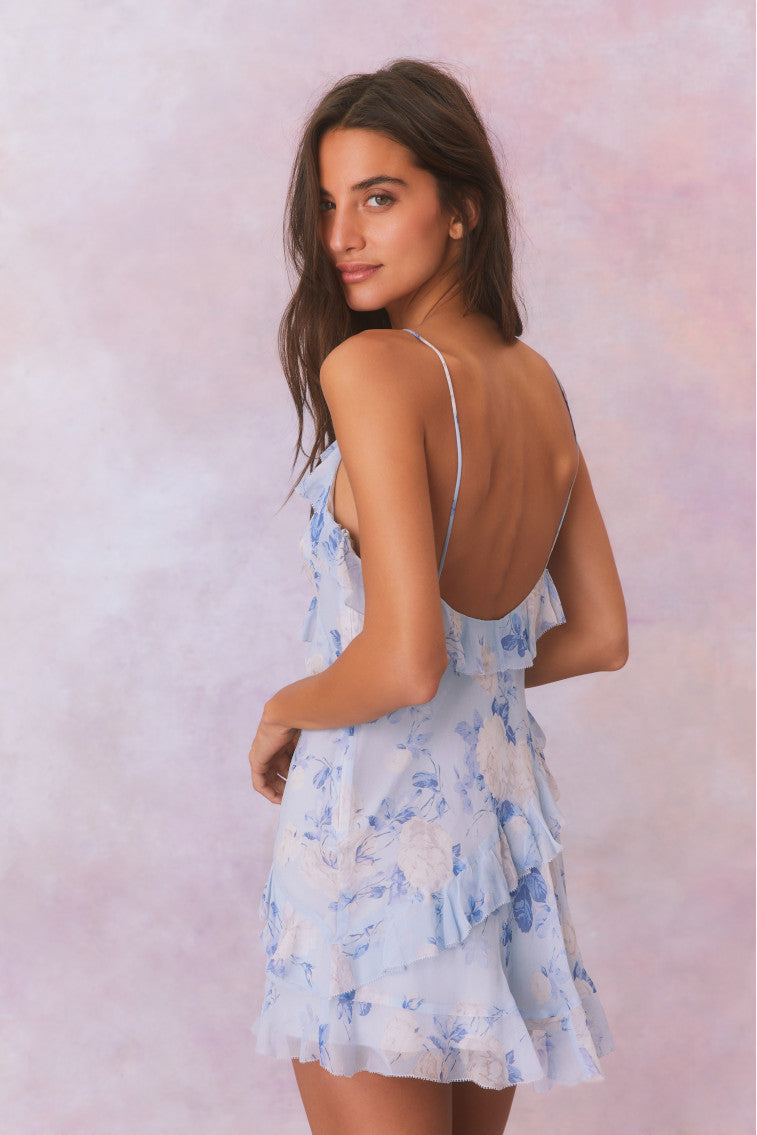 Lomina Floral Print Silk Mini Dress for Women - Elegant Summer Party Cocktail Dress | Perfect for Weddings, Date Nights & Special Occasions