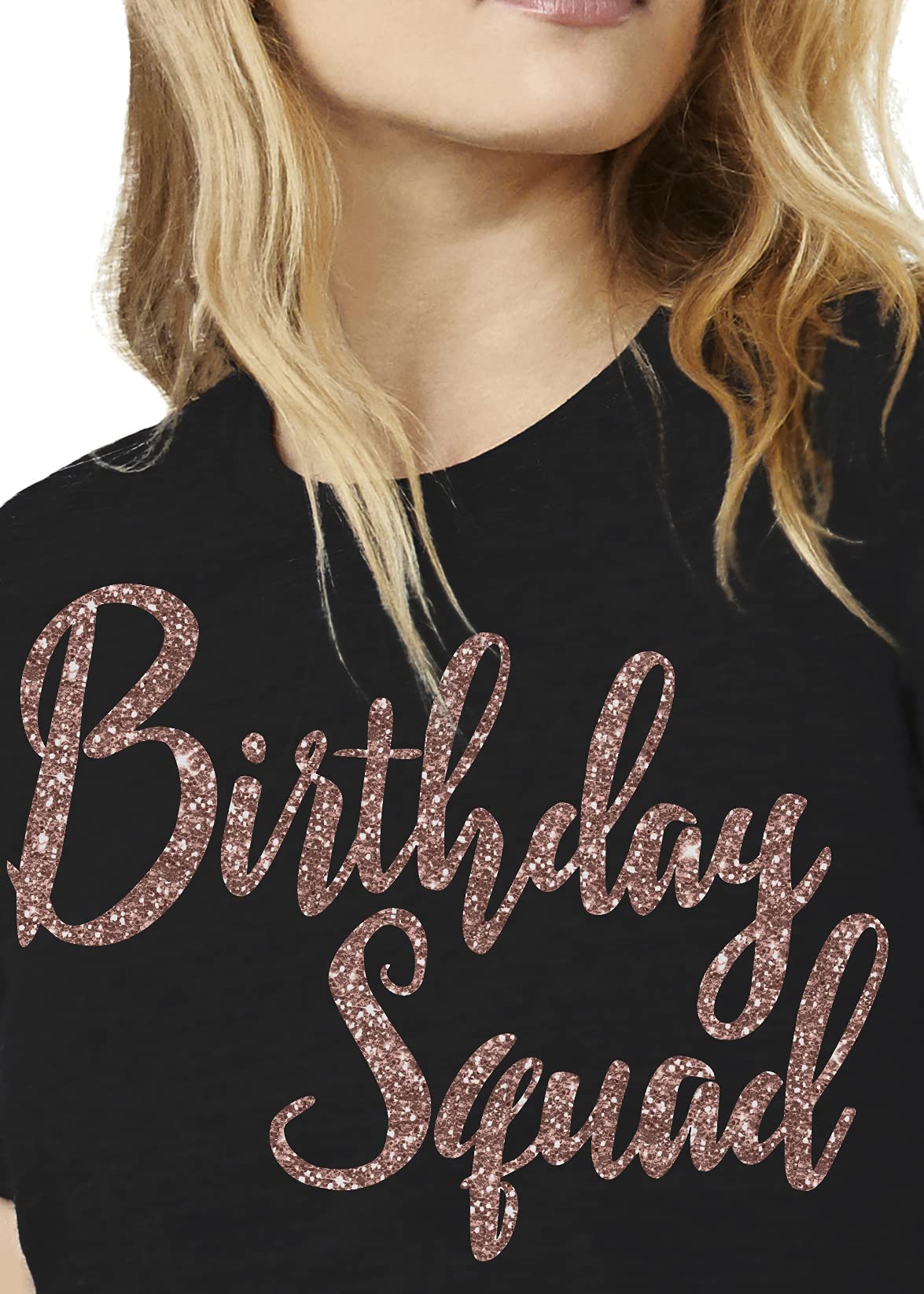 Birthday Squad T-Shirt for Women - Rose Gold Birthday Girl Top | Fun Party Outfit for Girls' Night Out & Celebrations