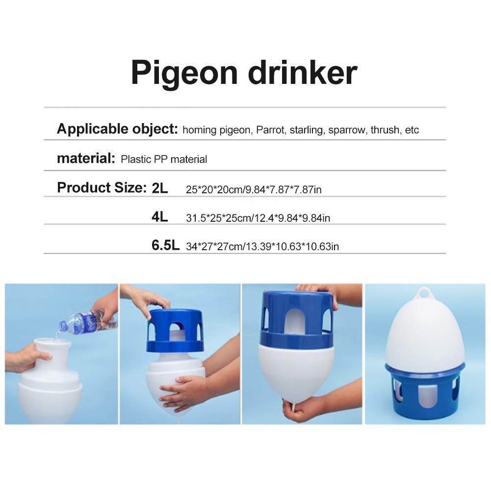 Automatic Bird Feeder with Large 2L Capacity - Water Dispenser & Drinker for Pet Birds, Pigeons, Parrots - Perfect for Cage Accessories & Outdoor Aviaries