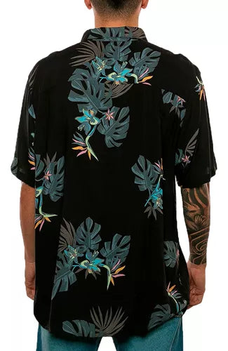 Quiksilver Men's MC The Floral Black Shirt - Stylish Casual Wear for Surfing, Beach Outings & Everyday Comfort