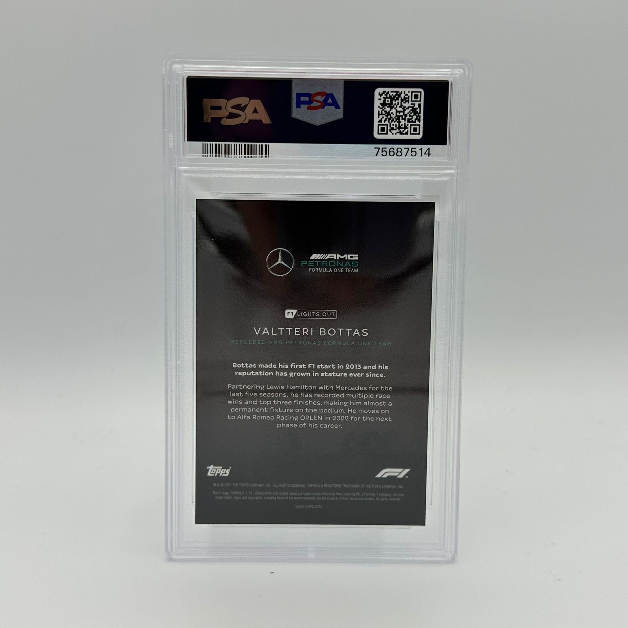 PSA 8 2/5 Valtteri Bottas Rainbow Foil Racing Card - Perfect for F1 Collectors & Fantasy Sports Fans | Display, Trade, or Gift for Motorsport Enthusiasts