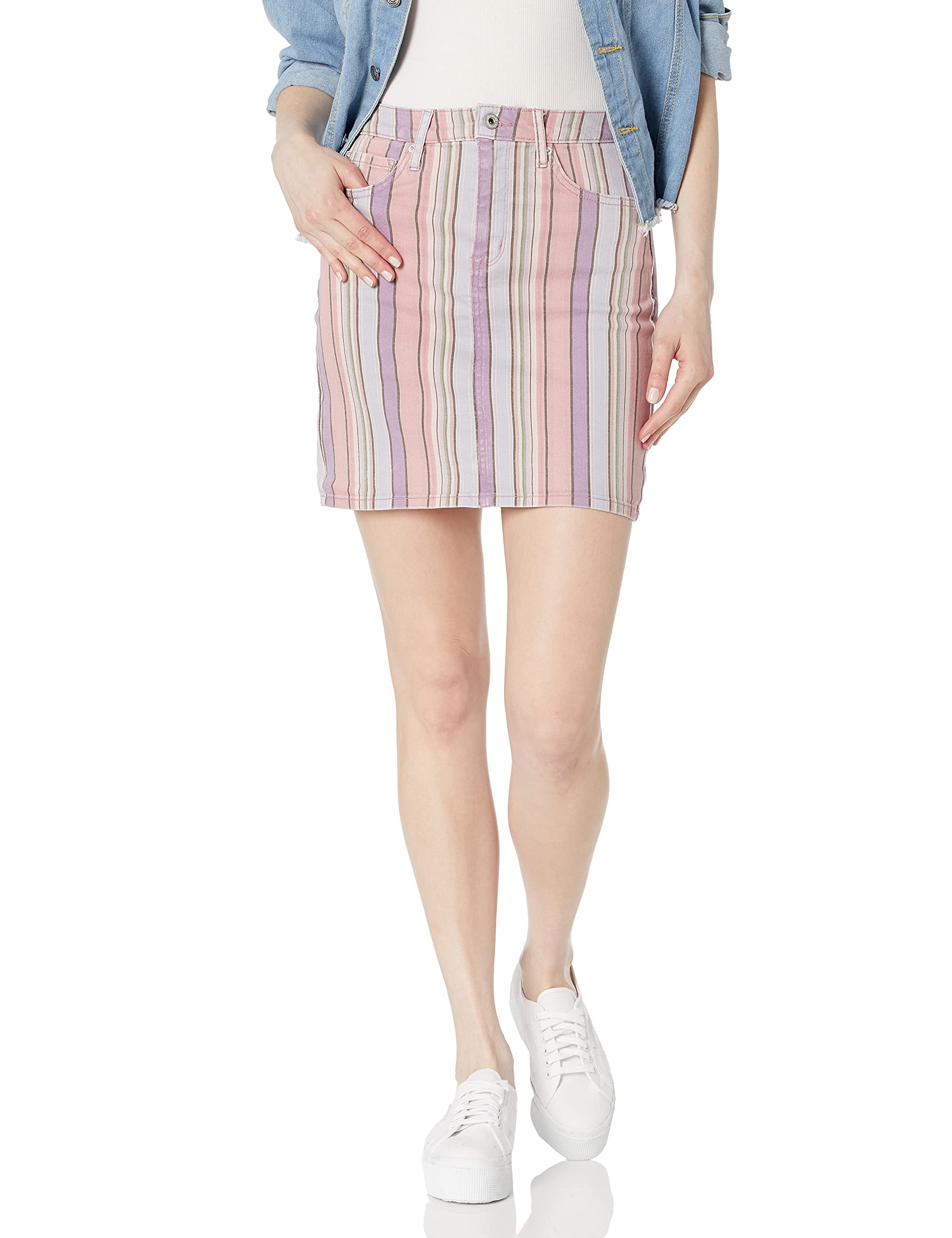 Ella Moss Women's High Waist Denim Mini Skirt - Stretch Denim Short Skirt for Women | Perfect for Summer Outfits, Casual Wear & Date Nights