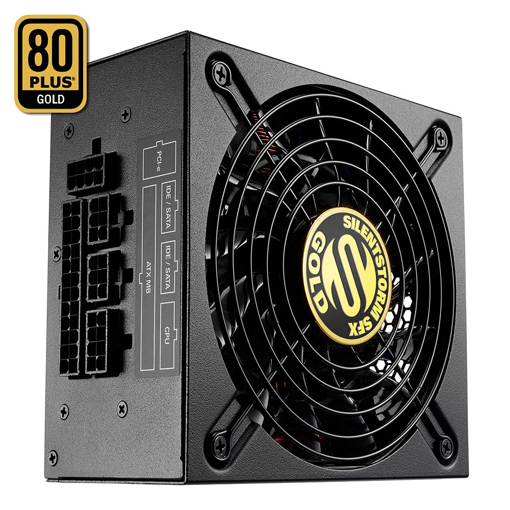 Sharkoon SilentStorm SFX Gold 500W Power Supply - 80 Plus Gold Certified, Fully Modular, Silent Fan - Perfect for Mini-ITX & Small Form Factor PC Builds, Home Office & Gaming Rigs