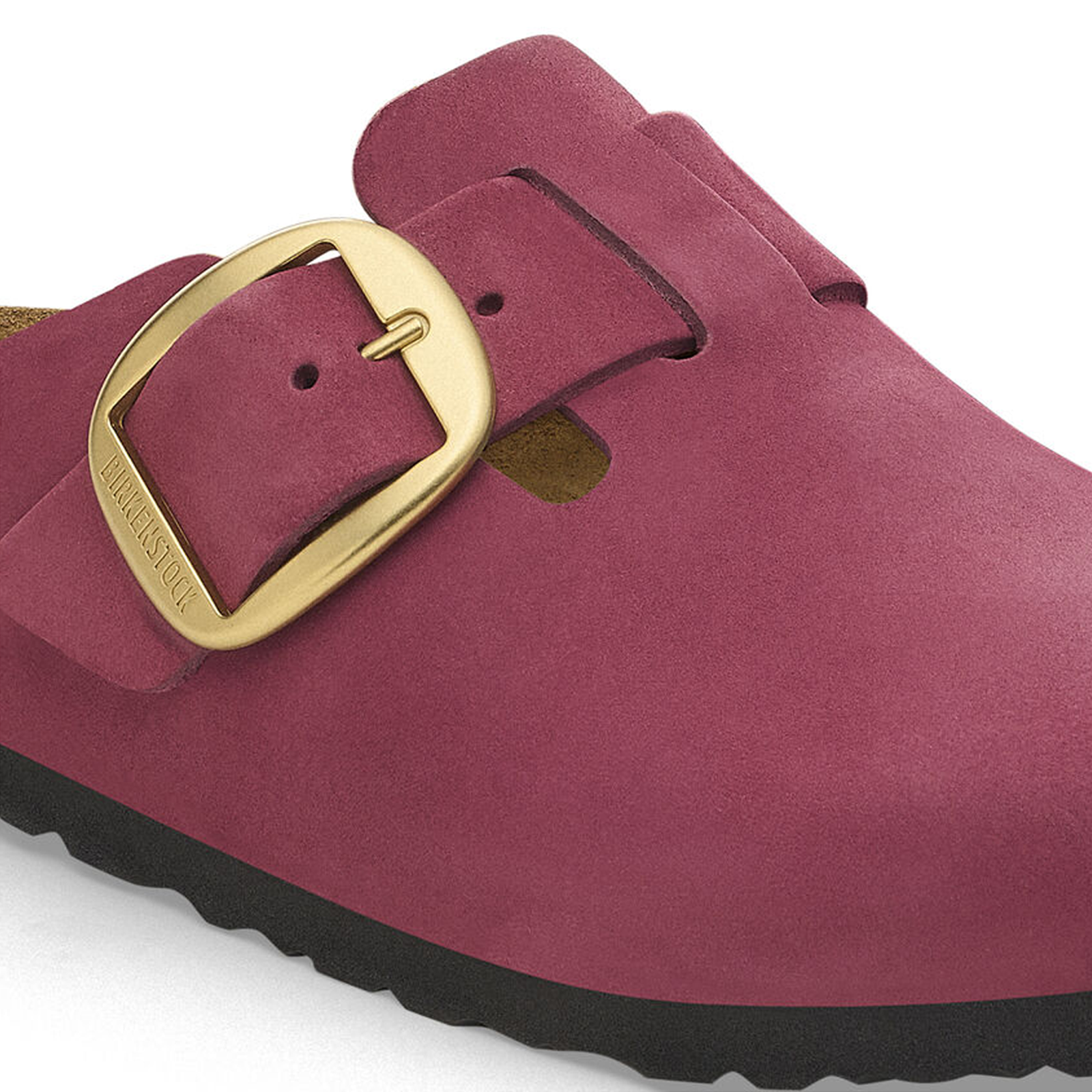 Birkenstock Boston Big Buckle Narrow Clog for Women - Berry Crush Nubuck Leather Comfort Shoes | Slip-On House Shoes for Relaxing at Home, Casual Outfits & Errands