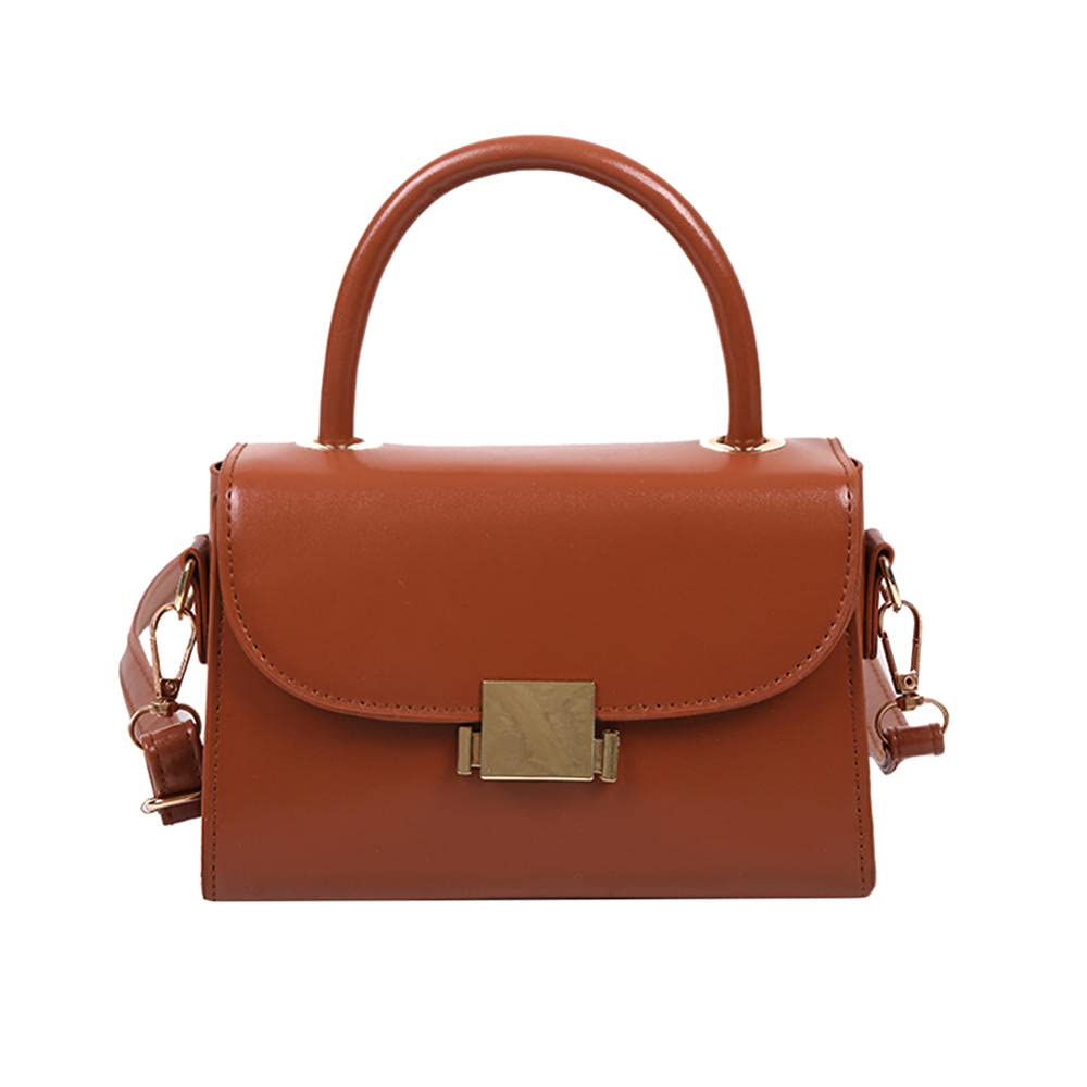 QQWX Women's PU Leather Crossbody Bag - Elegant Solid Color Shoulder Tote, Square Messenger Satchel with Flap - Perfect for Work, Travel & Everyday Use