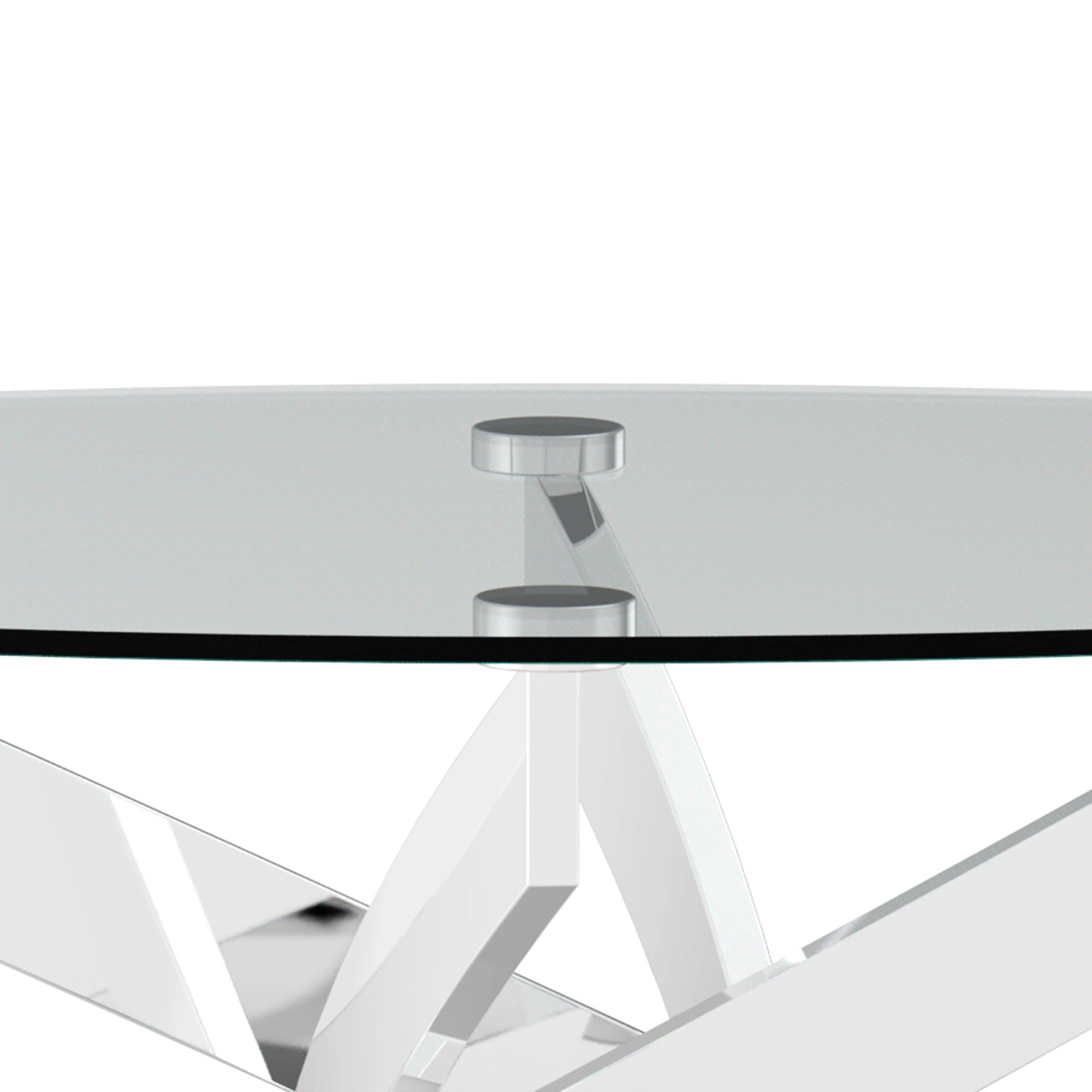 17-Inch Modern Glass Coffee Table for Living Room & Bedroom - Stylish Centerpiece for Small Spaces & Home Decor