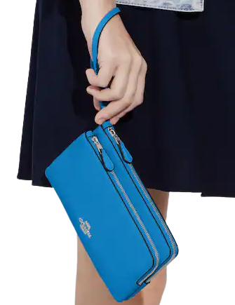 Coach Double Zip Wallet for Women | Genuine Leather Crossbody Wallet with Multiple Card Slots | Perfect for Travel, Shopping & Everyday Use