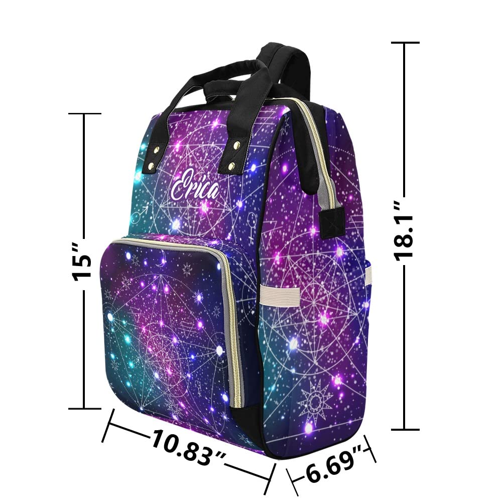 Personalized Galaxy Print Diaper Bag - Custom Name Waterproof Tote & Nursing Backpack for Moms | Travel, Outdoor & Daily Use Baby Essentials Carrier