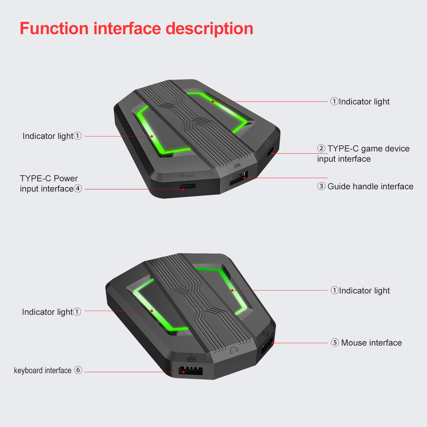 UrChoiceLtd LED Backlit Gaming Controller Converter - Type-C USB Keyboard & Mouse Adapter for PS4, Xbox One, Xbox 360, Nintendo Switch & PS3 (Black) | Perfect for Competitive Gaming & Console FPS Play
