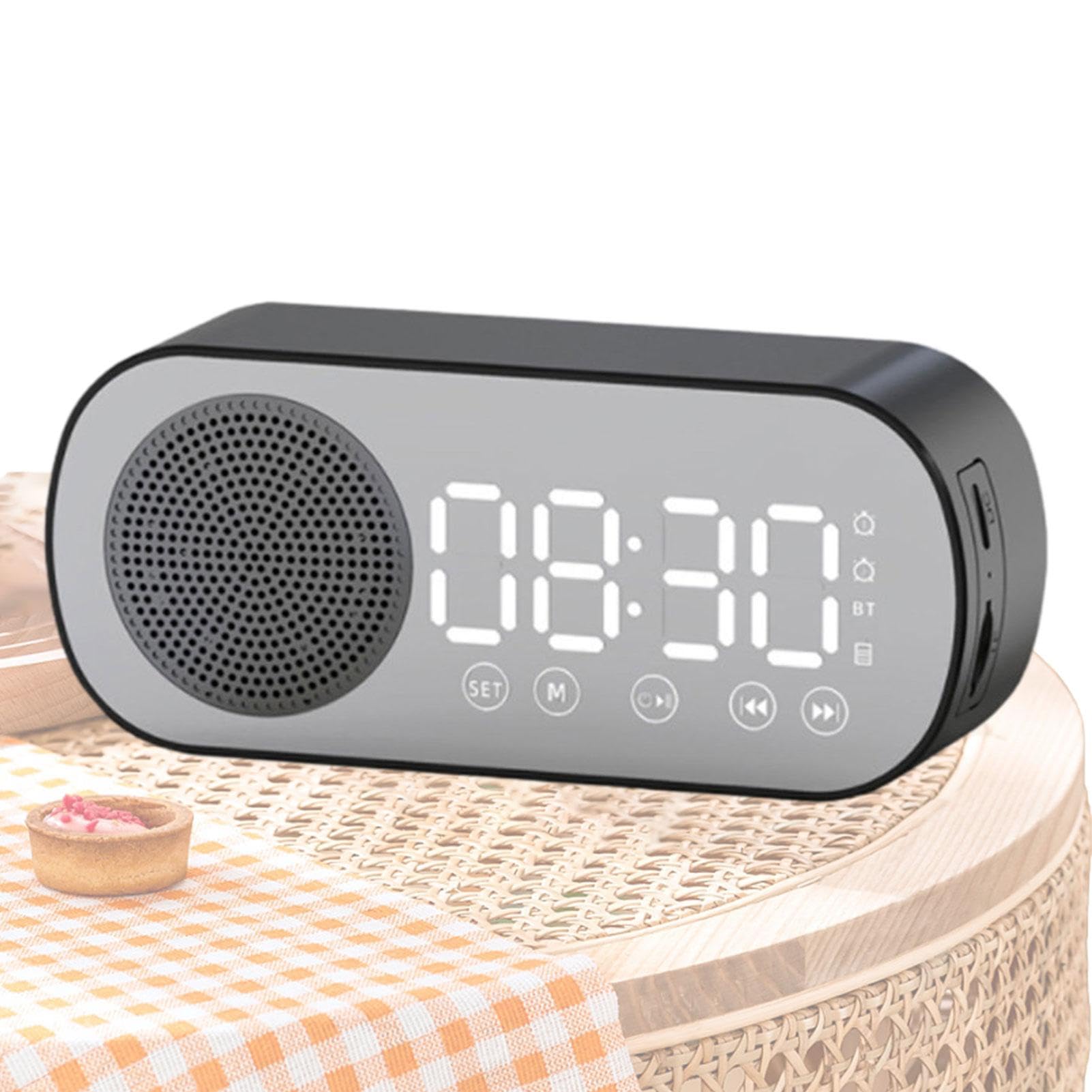 Digital Alarm Clock Radio with Speaker - Compact Desk & Bedroom Clock for Adults & Teens | Bright Display, Easy-to-Use | Perfect for Home, Office, Dorm & Travel