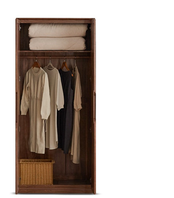 Solid Black Walnut Wood Large Wardrobe - Spacious Closet Organizer for Bedroom, Walk-in Closet & Master Suite Storage