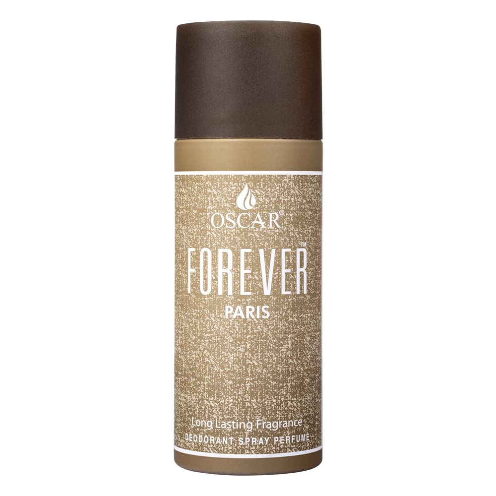 Oscar Forever Paris Grey Unisex Body Deodorant Perfume Spray - 150ml Long Lasting Woody Fragrance for Men & Women | Perfect for Daily Use, Gym, Office & Special Occasions